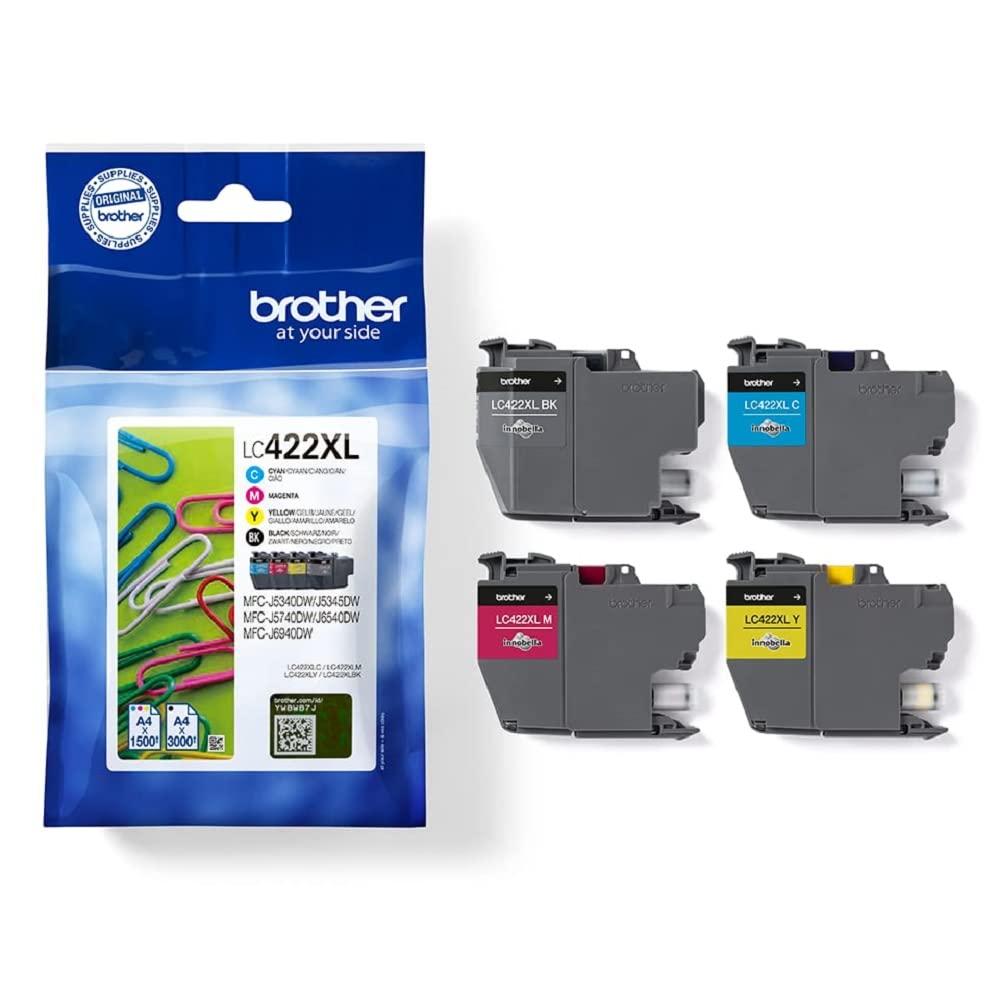 brother-lc422xlval-cartucce-inkjet-originali-alta-capacita-3000-pag-bk-e-1500-pag-cmy-per-stampanti-mfcj5340dwe-mfcj5740dw-mfcj6540dwe-mfcj6940dw-multipack-nero-ciano-magenta-giallo