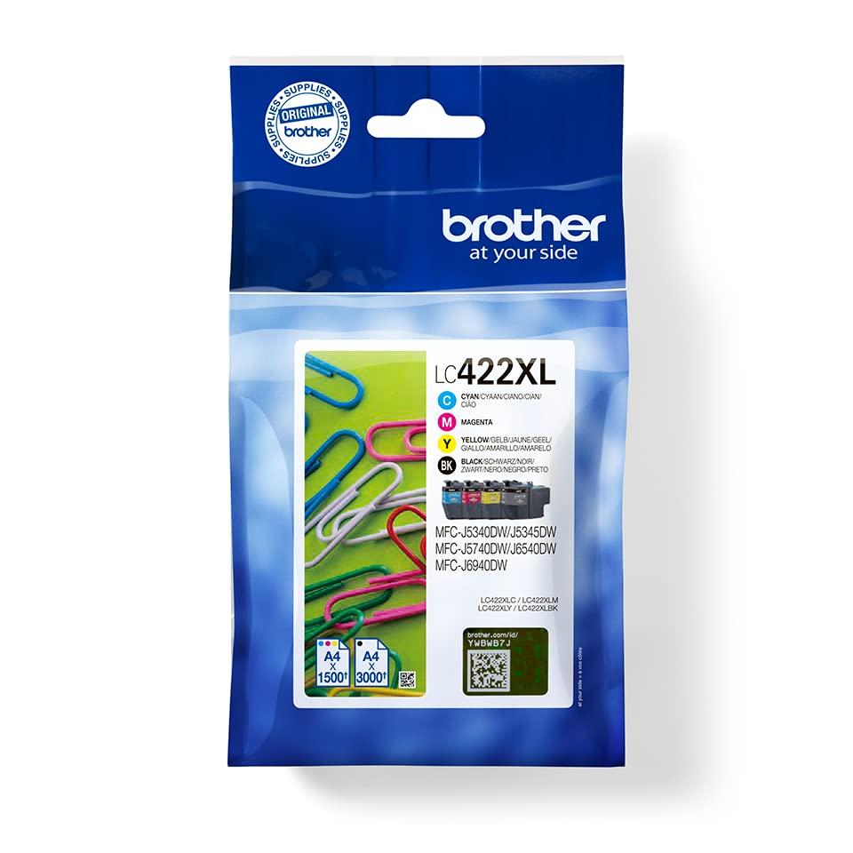 brother-lc422xlval-cartucce-inkjet-originali-alta-capacita-3000-pag-bk-e-1500-pag-cmy-per-stampanti-mfcj5340dwe-mfcj5740dw-mfcj6540dwe-mfcj6940dw-multipack-nero-ciano-magenta-giallo