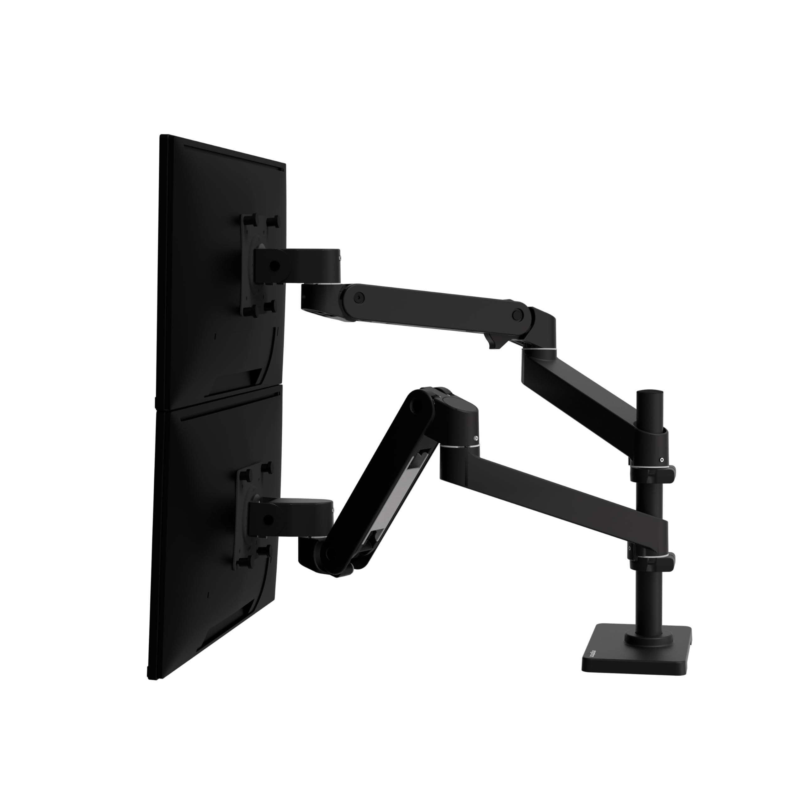 ergotron-lx-pro-premium-braccio-doppio-per-monitor-impilabile-verticale-supporto-da-tavolo-vesa-per-2-monitor-fino-a-27-pollici-da-4-a-10-kg-ciascuno-nero-opaco