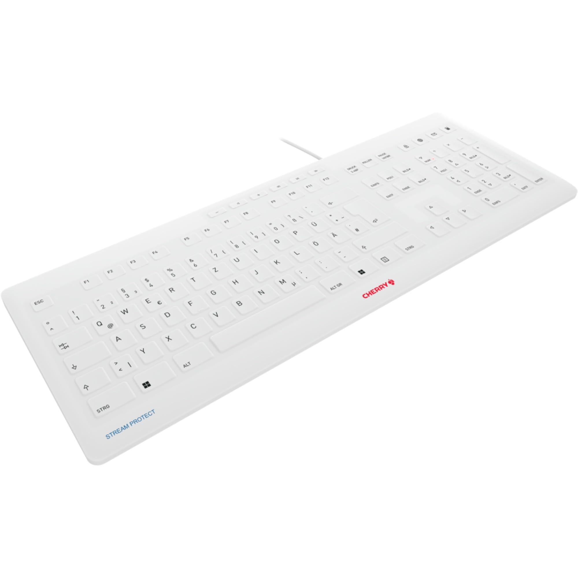 cherry-stream-protect-keyboard-tastiera-con-filo-con-copritastiera-removibile-in-silicone-layout-per-la-germania-qwertz-design-piatto-disinfettabile-bianco-grigio