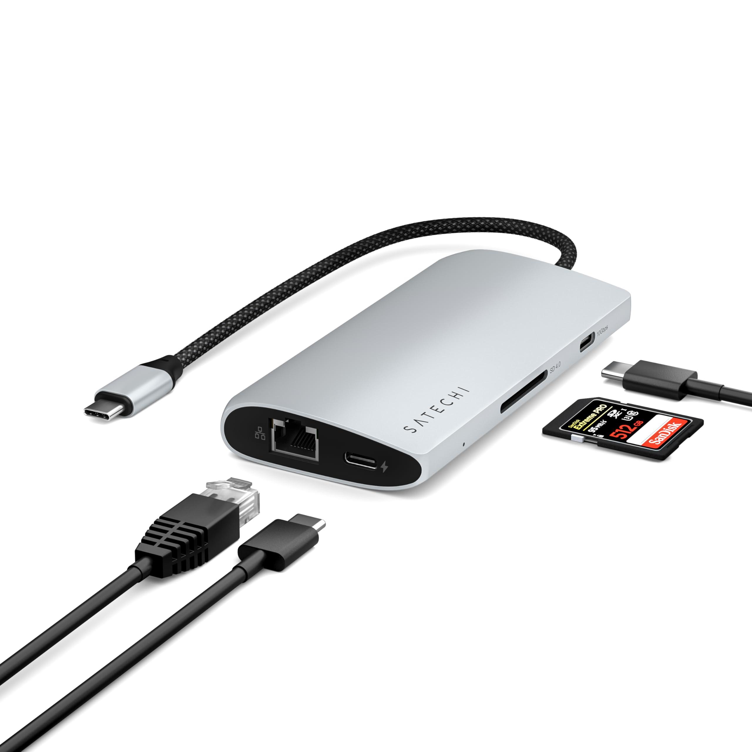 satechi-8-in-1-usb-c-hub-adattatore-multiporta-v3-hdmi-8k-60hz-ricarica-da-100w-4-porte-dati-usb-ethernet-lettore-di-schede-sd-per-laptop-macbook-air-e-pro-m5-m4-ipad-windows-argento