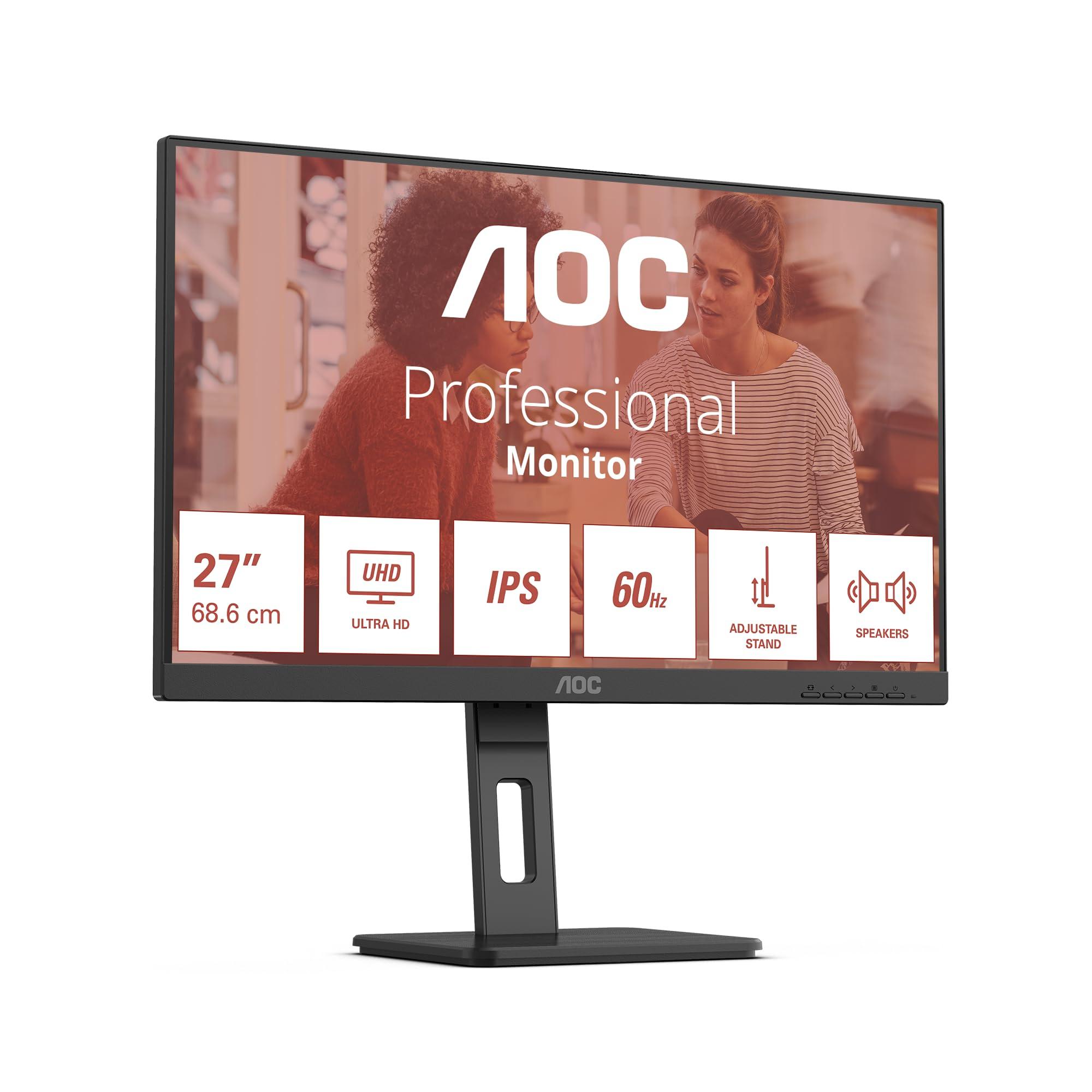 aoc-monitor-27e4cv-da-27-pollici-fhd-120-hz-ips-gtg-4-ms-sincronizzazione-adattiva-modalita-hdr-regolazione-dell-altezza-altoparlante-1920-x-1080-hdmi-1x-1-4-dp-1x-1-2-hub-usb-nero