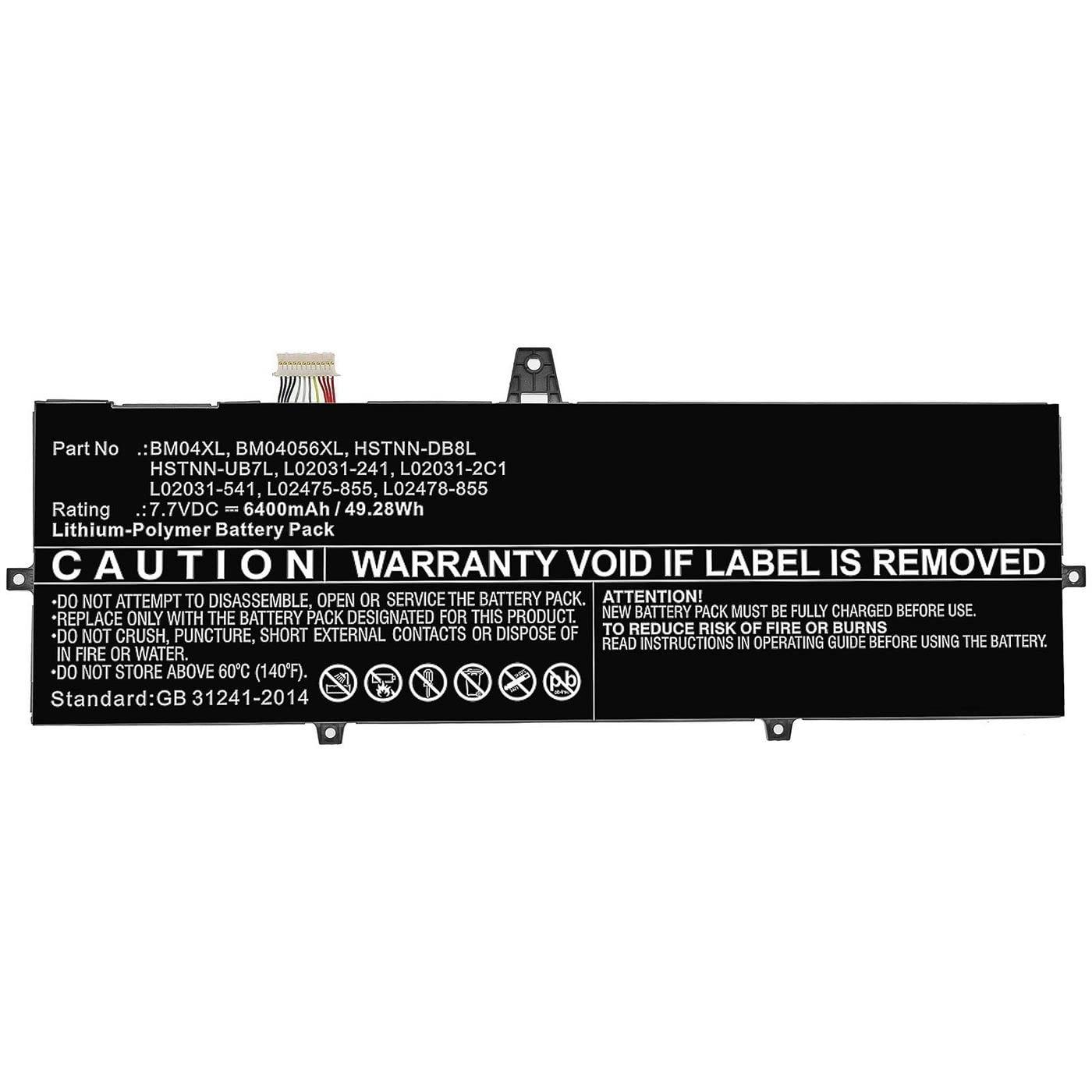 coreparts-laptop-battery-for-hp-49-28wh-li-pol-7-7v-6400mah-bm04056xl-bm04xl-hstnn-db8l-hstn-49-28wh-li-pol-7-7v-6400mah-black-for-hp-notebook-laptop-elitebook-1030-x360-g3-elitebook-x360-1030