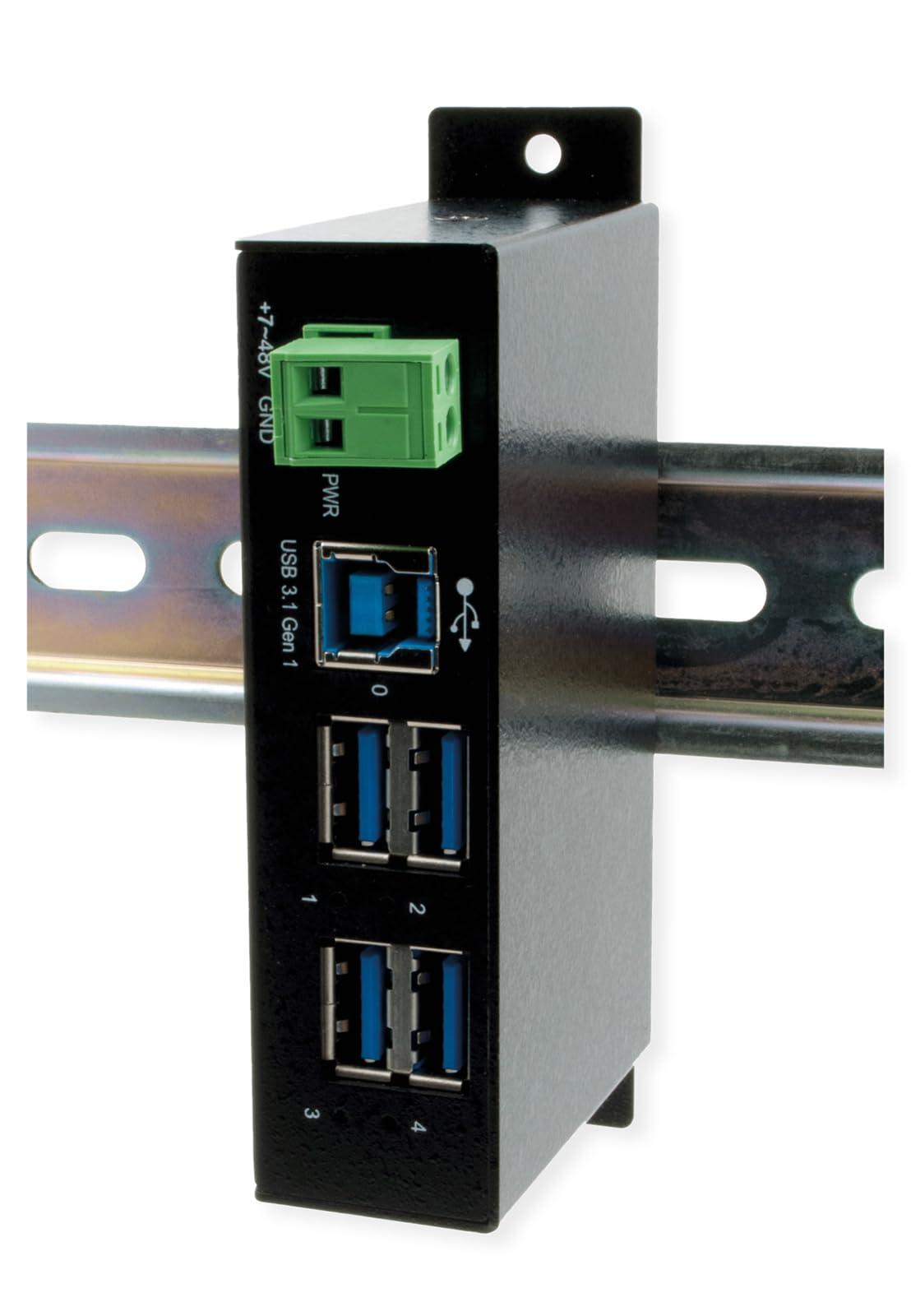 exsys-ex-1504hms-hub-in-metallo-a-4-porte-usb-3-2-gen1-con-protezione-da-sovratensione-eds-da-15-kv-din-rail
