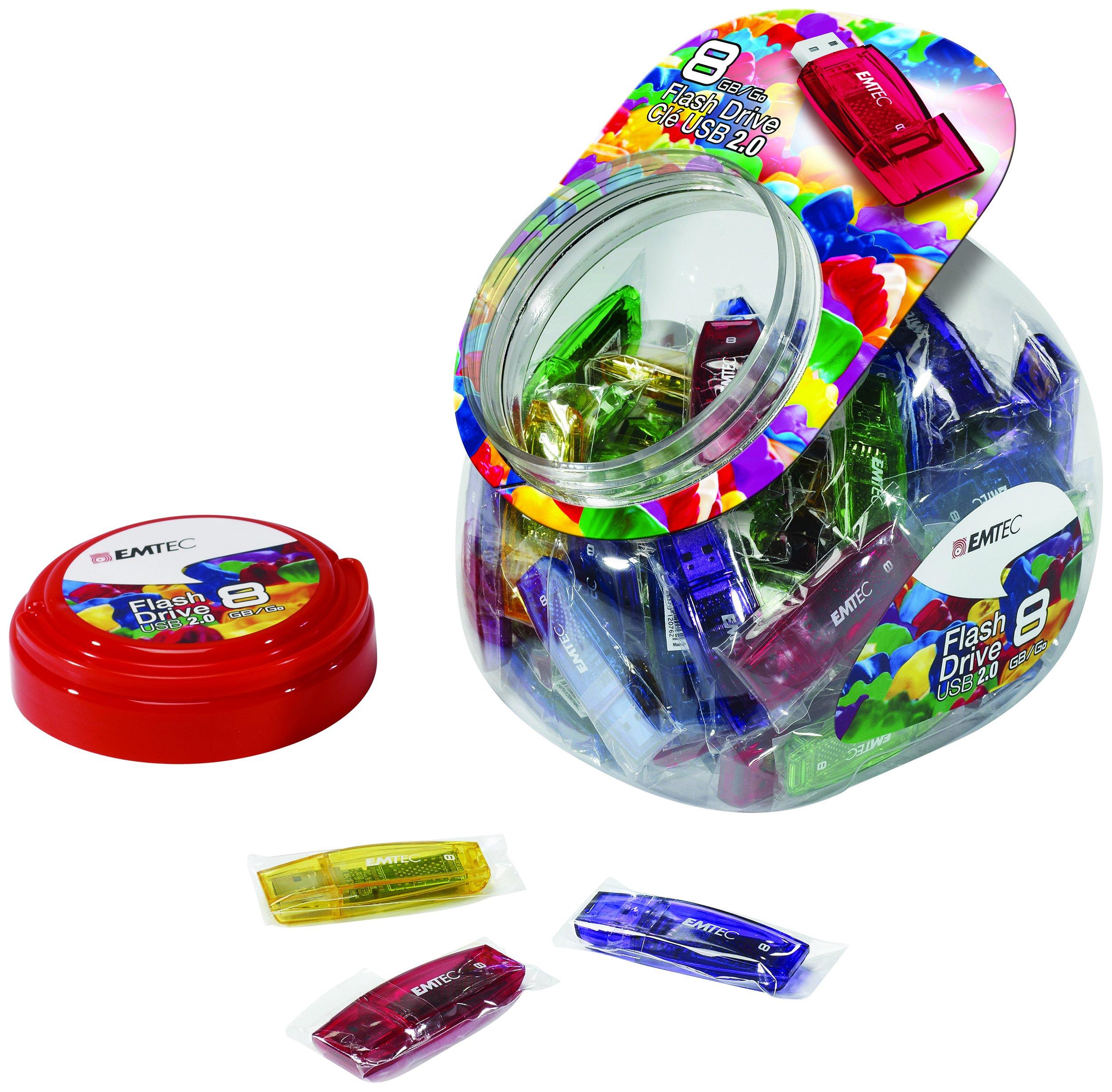 emtec-c410-color-mix-candy-jar-2-0-lecteur-usb-flash-8-go-usb-type-a-bleu-vert-violet-rouge-jaune