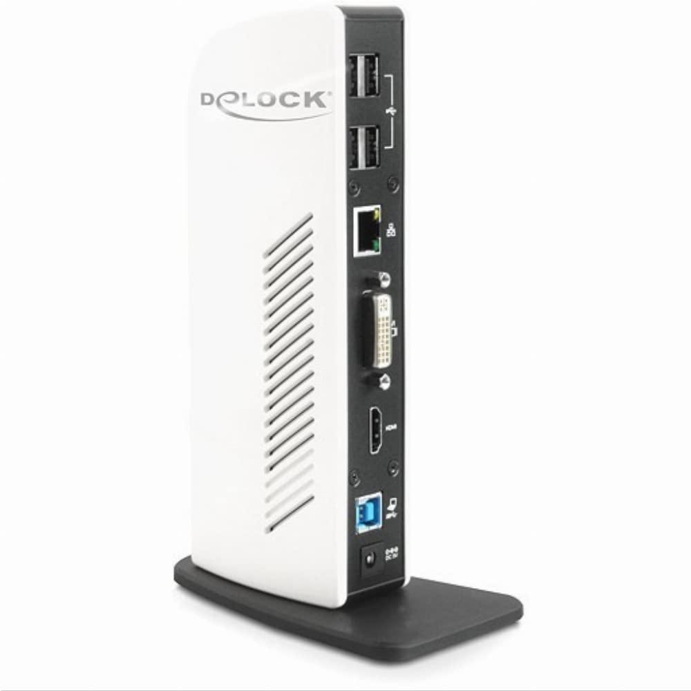 delock-87568-nero-bianco-replicatore-di-porte-e-docking-station-per-notebook
