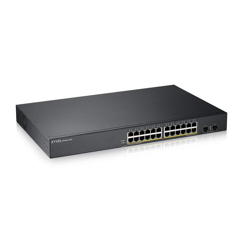 zyxel-24-porte-gigabit-poe-switch-gestione-smart-montaggio-in-rack-24-porte-poe-von-budget-da-170-w-e-2-porte-sfp-vlan-igmp-qos-garanzia-a-vita-gs1900-24hp