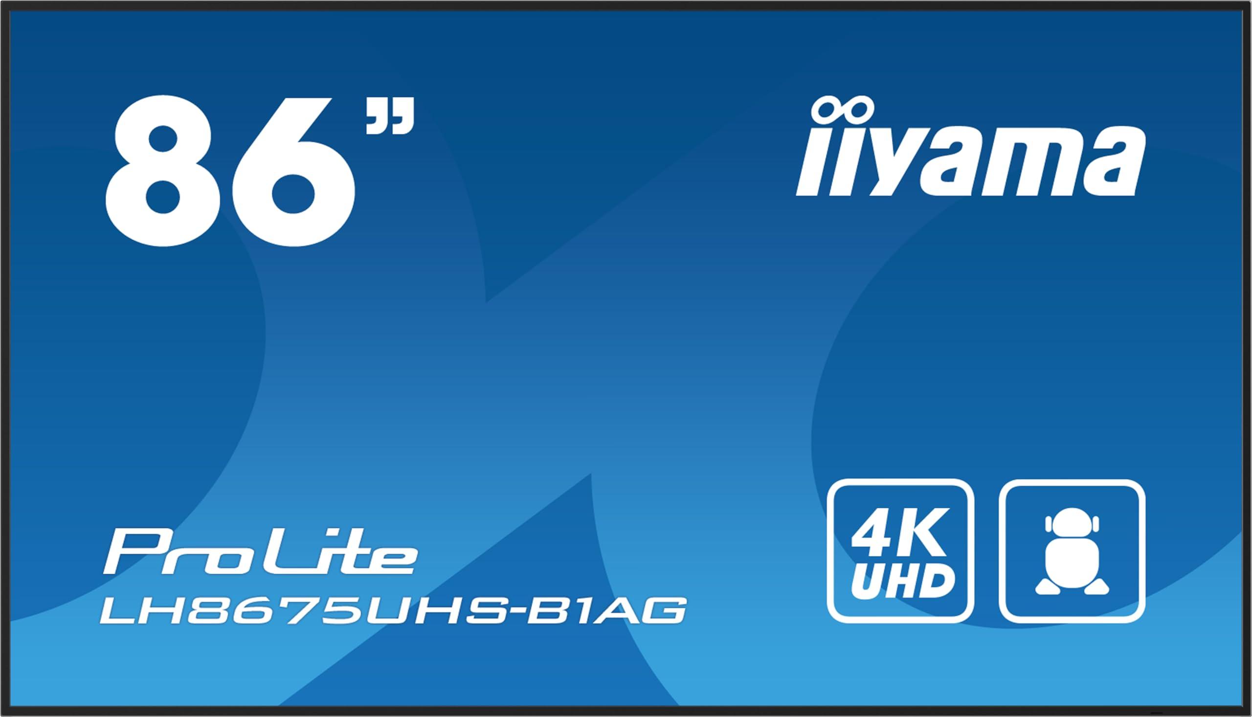 iiyama-prolite-lh8675uhs-b1ag-display-digitale-da-217-cm-85-6-pannello-led-ips-4k-uhd-hdmi-dp-in-out-usb2-0-rs-232c-rj45-lettore-multimediale-android-os-wifi-sdm-l-micro-sd-24-7-colore-nero
