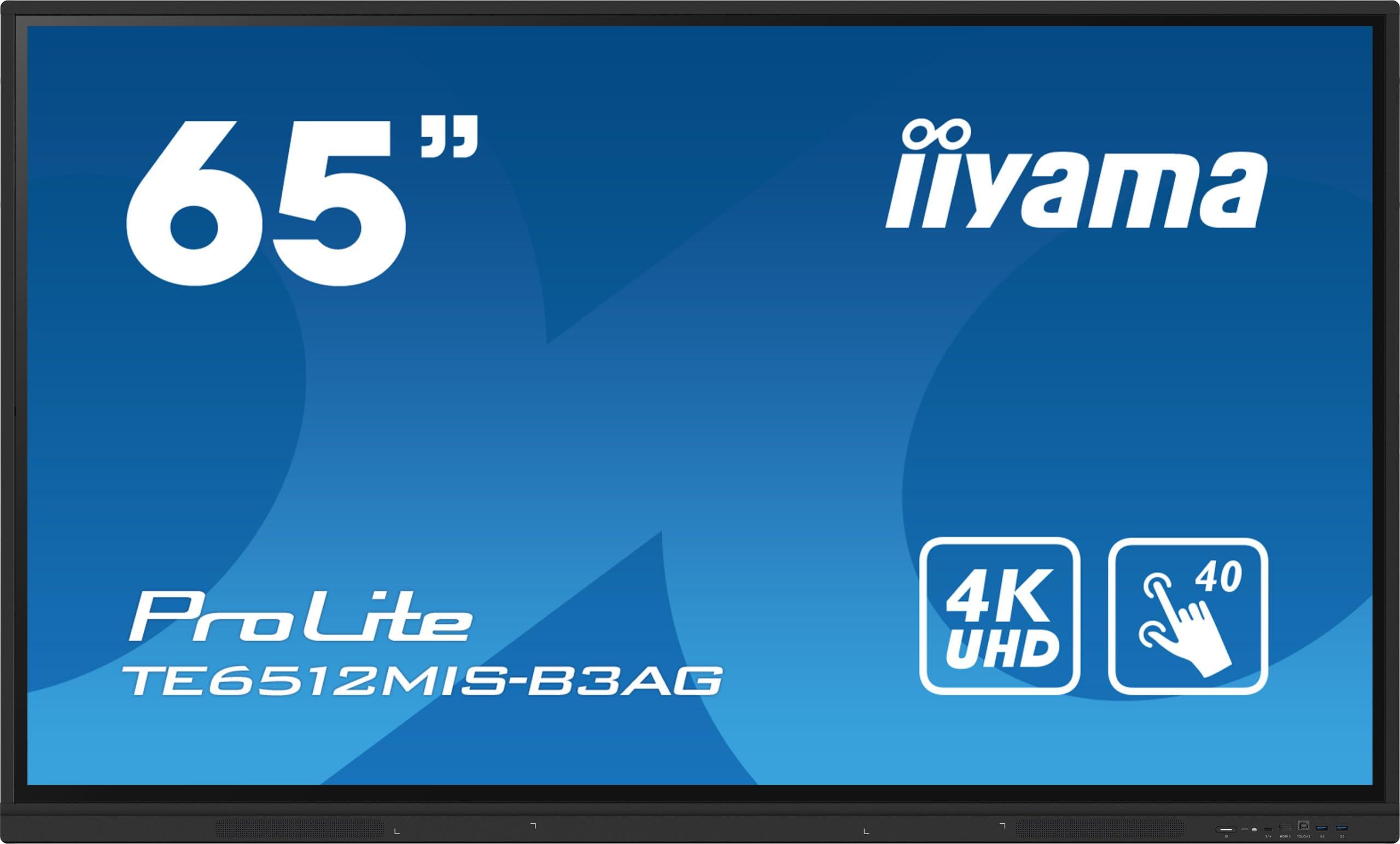 iiyama-prolite-te6512mis-b3ag-163-9-cm-65-ips-led-grande-formato-display-4k-uhd-40-punti-touch-puretouch-ir-vga-hdmi-usb-c-usb3-0-2-0-rs-232c-rj45-hdmi-out-7h-slot-ops-wifi-android-os-antiglare