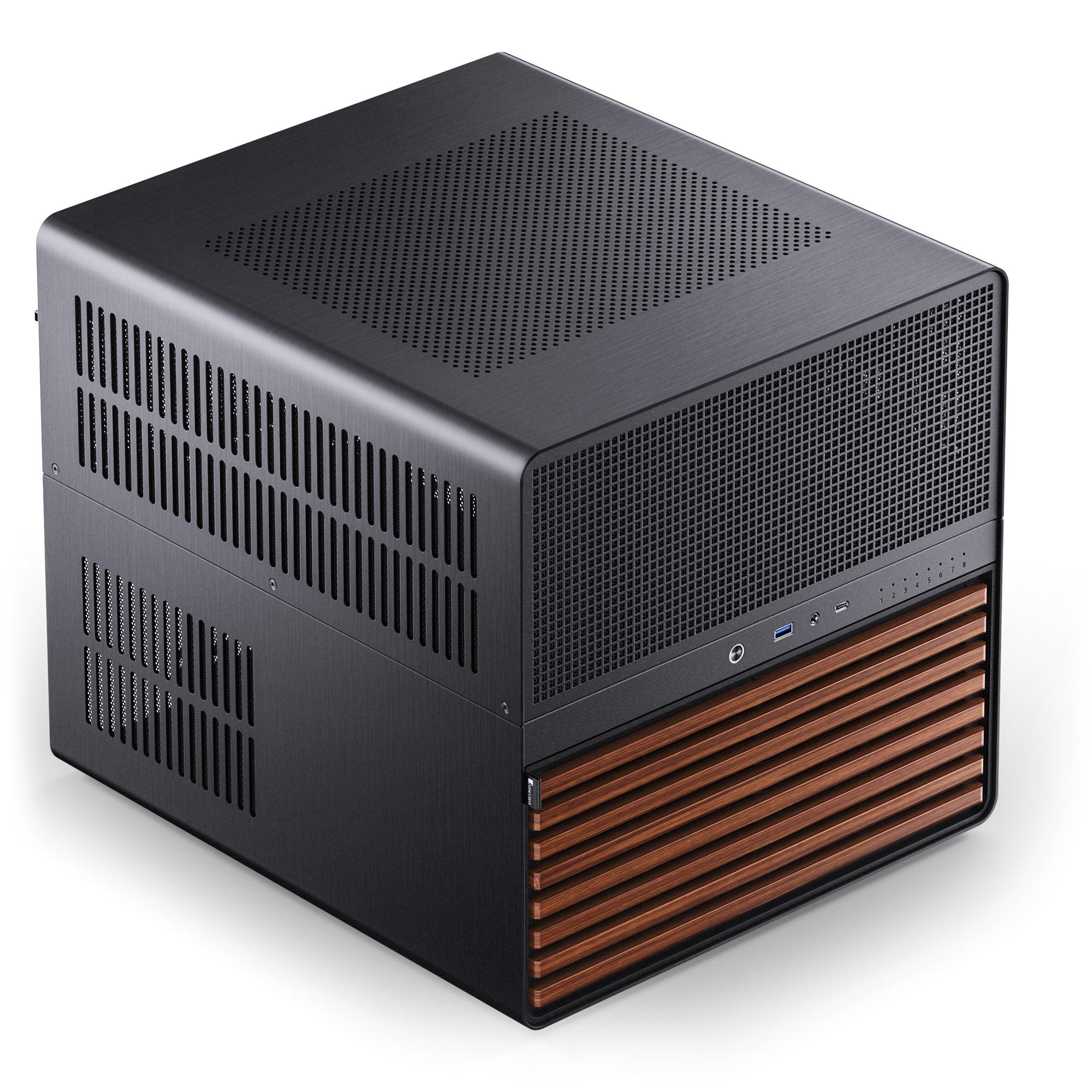 jonsbo-n5-nas-case-case-a-cubo-e-atx-con-spazio-per-16-unita-8-slot-design-a-rete-finitura-in-legno-usb-c-ideale-per-nas-e-workstation-nero