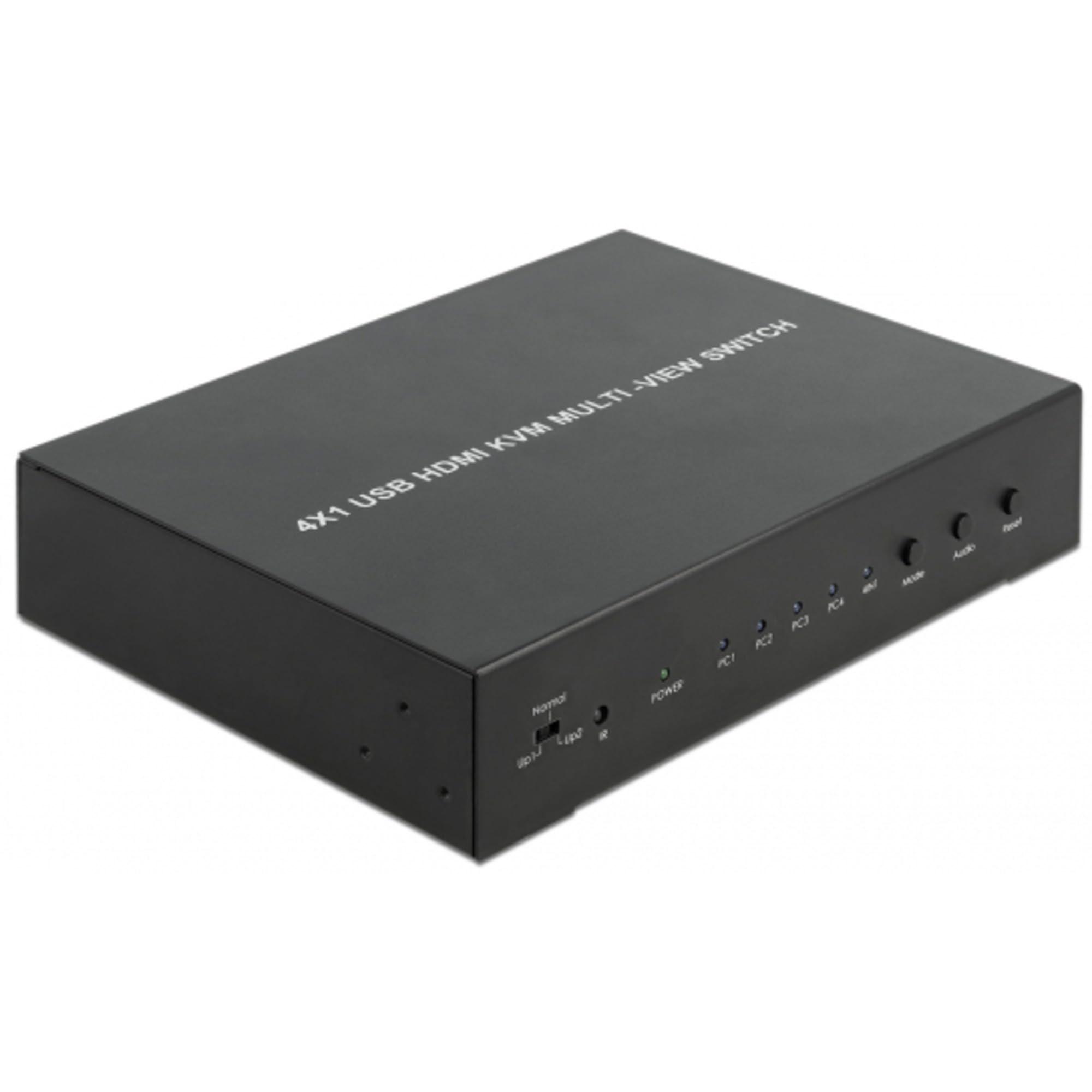 delock-conmutador-multivista-4-en-1-kvm-4-x-hdmi-con-usb-2-0