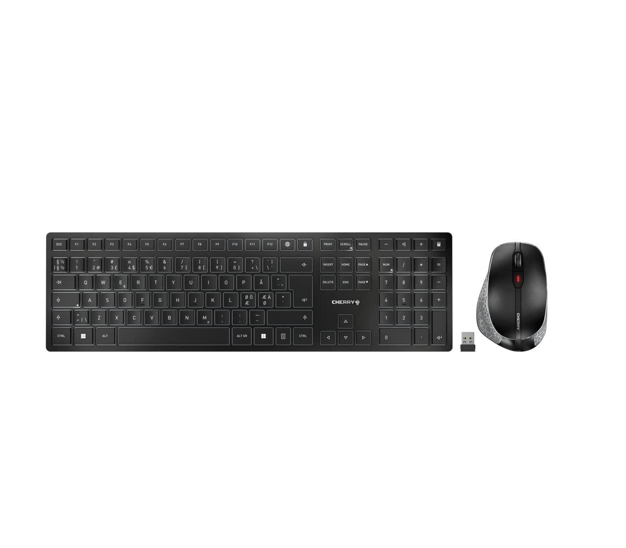 cherry-dw-9500-slim-set-di-tastiera-e-mouse-senza-fili-layout-per-paesi-nordici-qwerty-bluetooth-o-radio-2-4-ghz-mouse-ergonomico-per-destrimani-nero-grigio