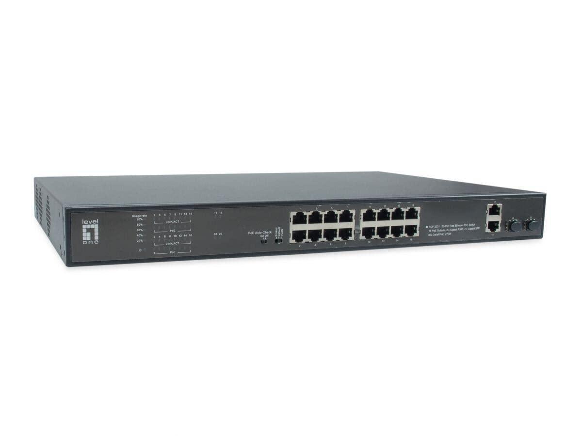 level-one-switch-20x-fe-fgp-2031-2xge-2xgsfp-270w-802-3-poe