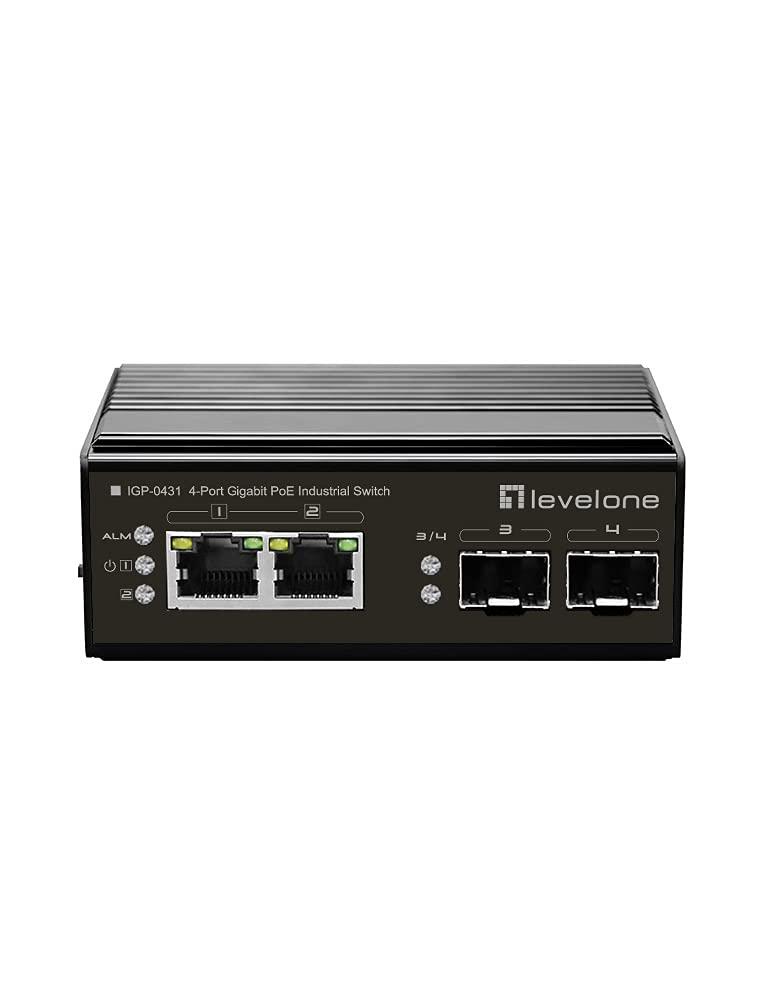 levelone-igp-0431-switch-di-rete-gigabit-ethernet-10-100-1000-power-over-ethernet-poe-4-porte-gigabit-poe-din-rail-40-c-a-75-c-nero