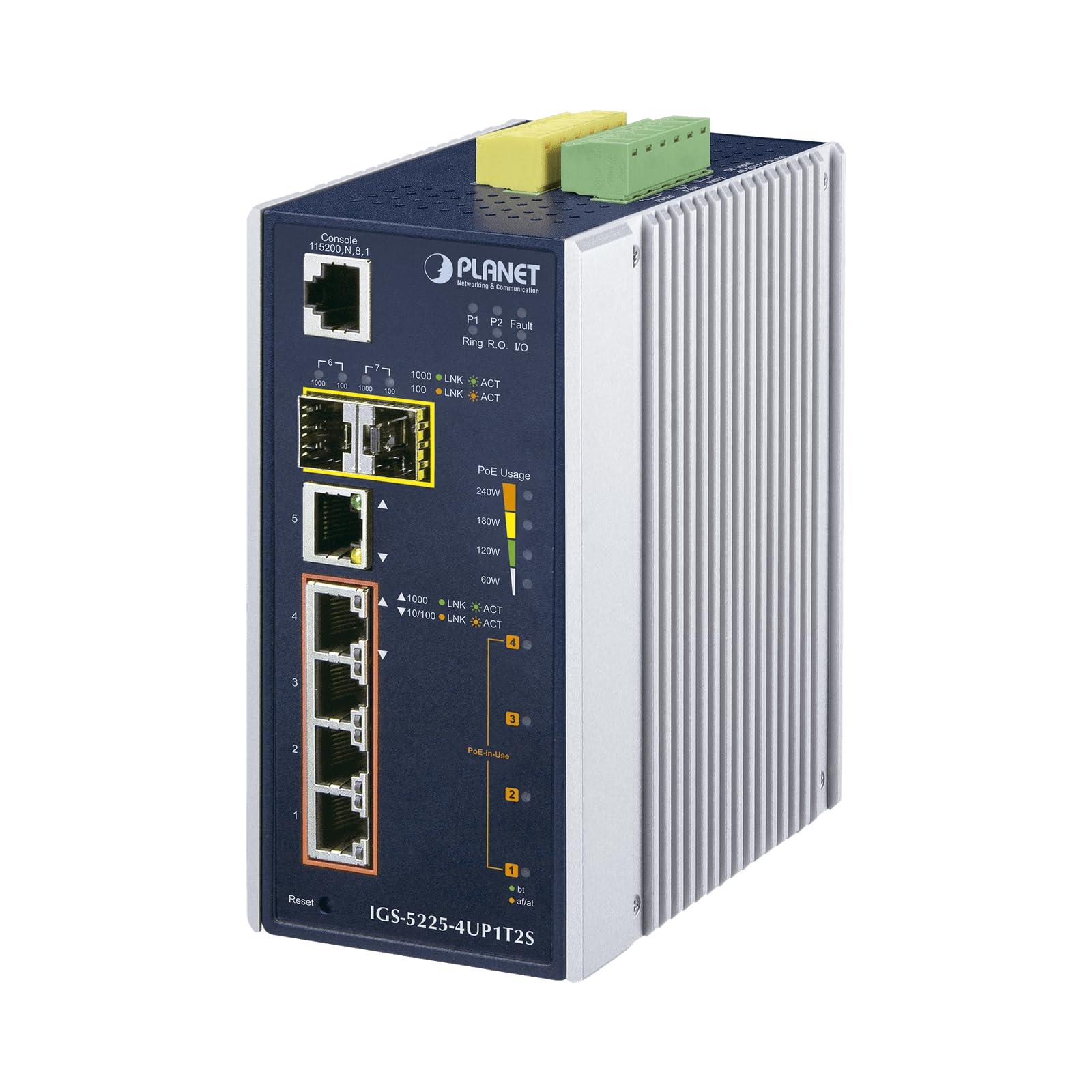 planet-igs-5225-4up1t2s-switch-di-rete-gestito-l2-gigabit-ethernet-10-100-1000-nero-supporto-power-over-ethernet-poe