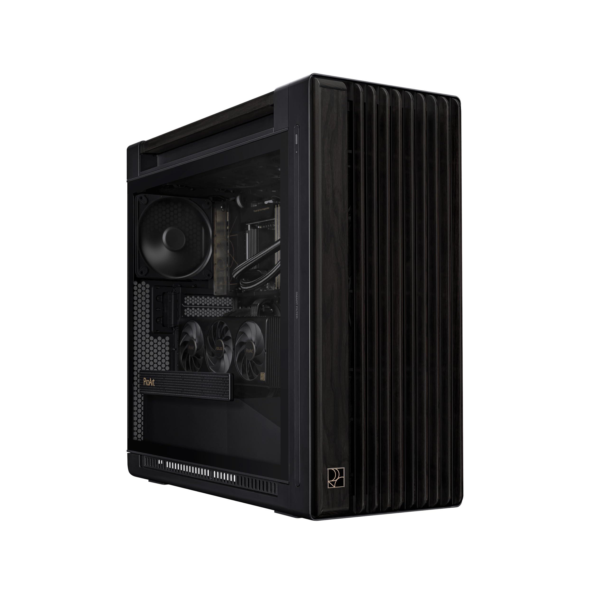 asus-proart-pa602-wood-tg-pwm-black-case-gaming-e-atx-in-vetro-temperato-supporto-per-dissipatore-da-420-mm-ventole-da-140-mm-e-200-mm-rilevatore-di-polvere-ir-presa-d-aria-laterale-nero
