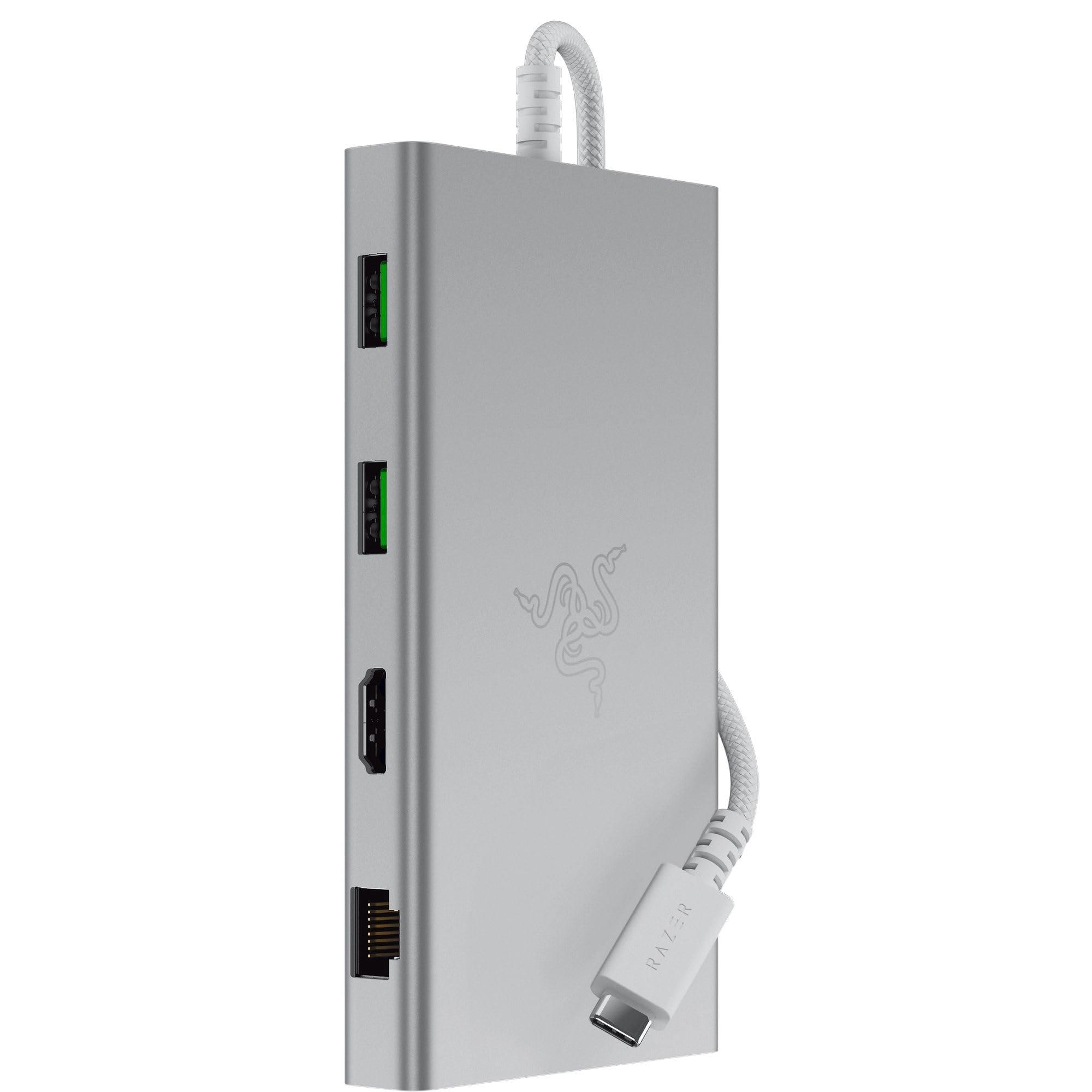 razer-usb-c-dock-11-porte-con-hdmi-gigabit-ethernet-porta-audio-da-3-5-mm-usb-a-e-c-compatibile-con-windows-e-mac-uscita-schermo-con-4k-suono-surround-7-1-mercury-bianco