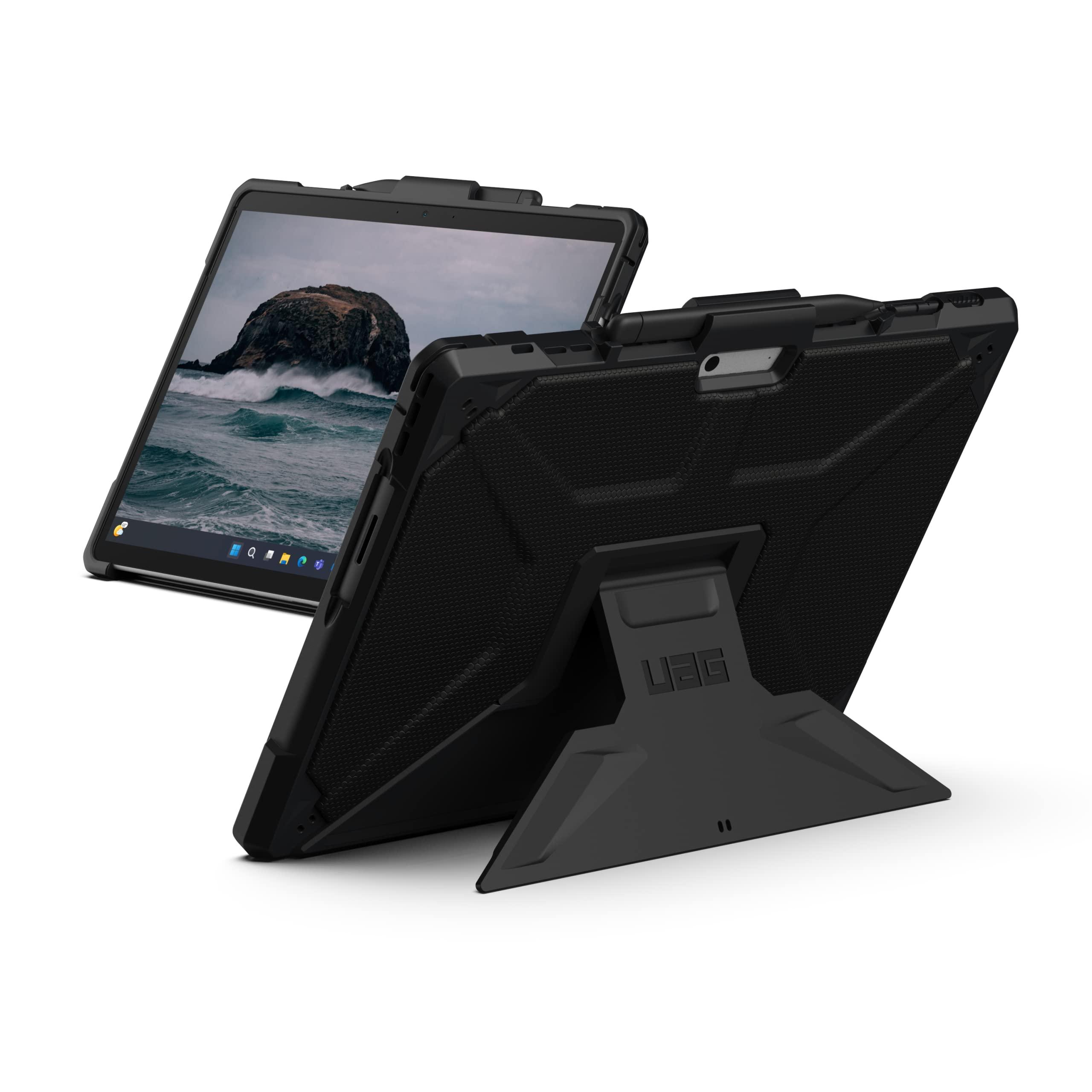 urban-armor-gear-uag-custodia-protettiva-progettata-per-microsoft-surface-pro-11-10-9-con-cavalletto-integrato-e-portapenne-compatibile-con-tastiera-di-tipo-resistente-colore-nero