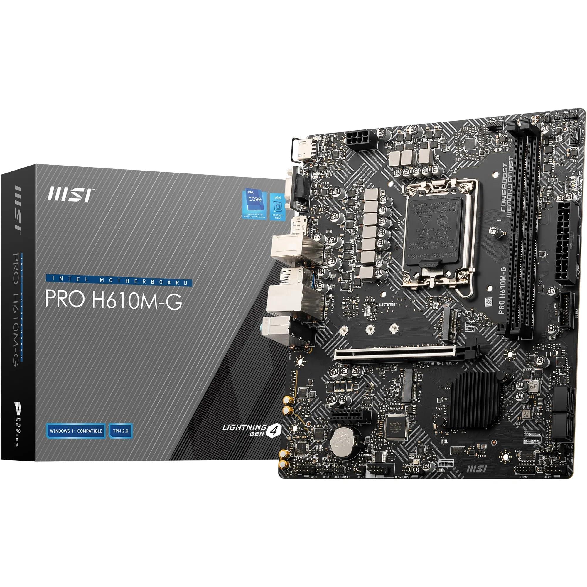 msi-pro-h610m-g-scheda-madre-micro-atx-supporta-intel-core-12a-e-13a-gen-lga-1700-ddr5-memory-boost-4800mhz-max-pcie-4-0-x16-slot-m-2-gen3-slot