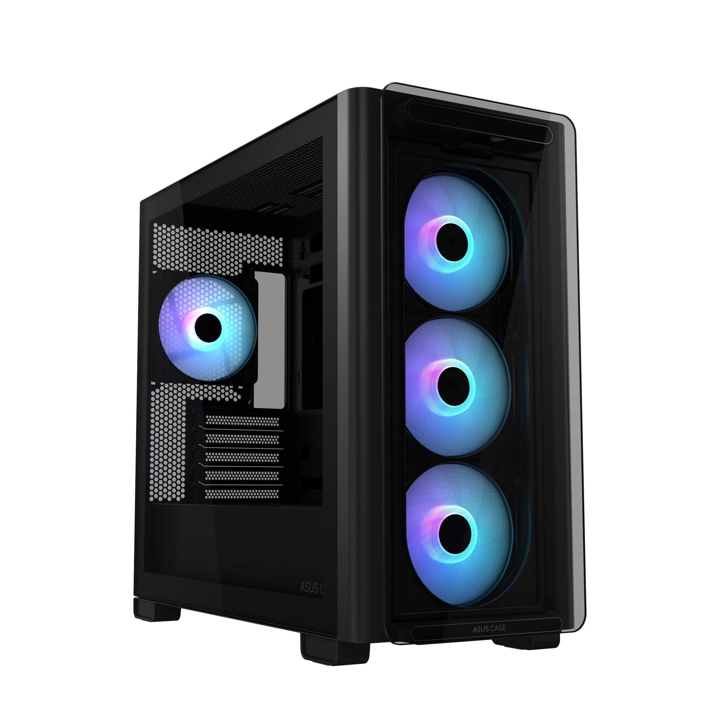 asus-a23-plus-tg-argb-black-case-micro-atx-supporto-per-schede-madri-con-connettori-nascosti-radiatori-da-360-mm-e-schede-grafiche-da-380-mm-4-ventole-argb-preinstallate-nero