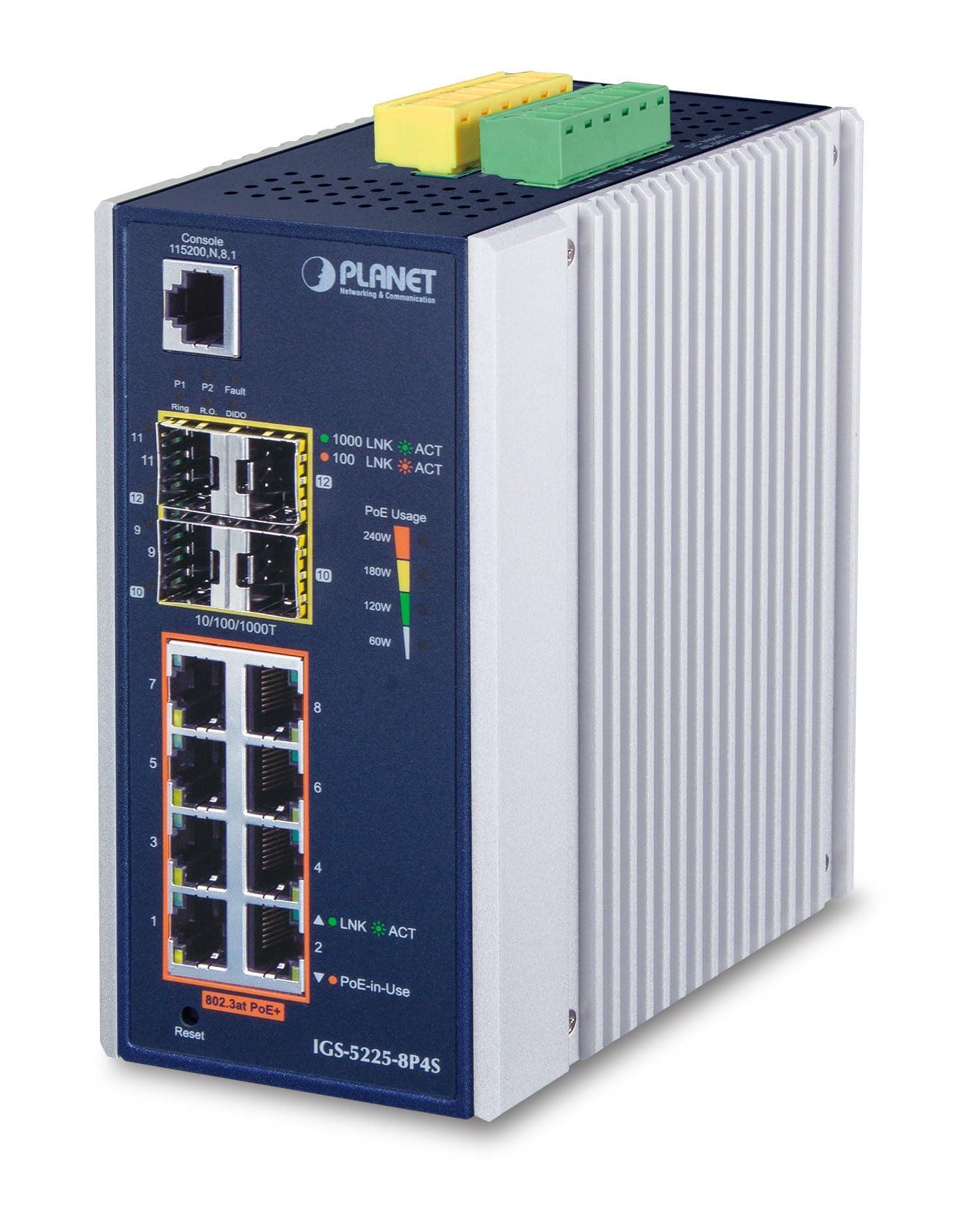 planet-ip30-industrial-l2-l4-8-porte-1000t-802-3at-poe-4-porte-igs-5225-8p4s-1000t-802-3at-poe-4-porte-100-1000x-sfp-full-managed-switch-da-40-a-75-c-dual-redundant-power-input