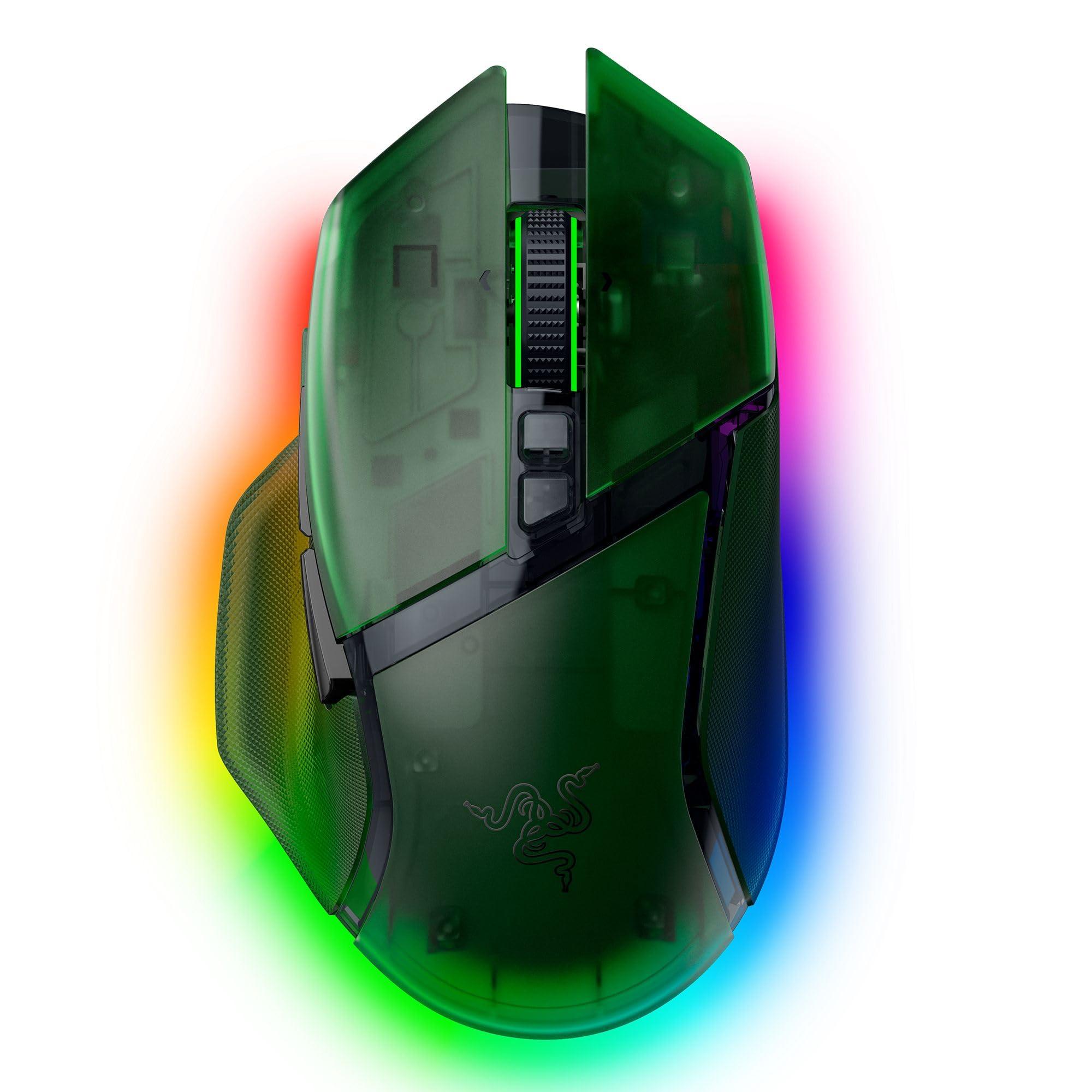 razer-basilisk-v3-pro-35k-phantom-green-edition-mouse-ergonomico-rgb-senza-fili-completamente-personalizzabile-rotella-a-4-vie-sensore-da-35k-dpi-13-pulsanti-phantom-green