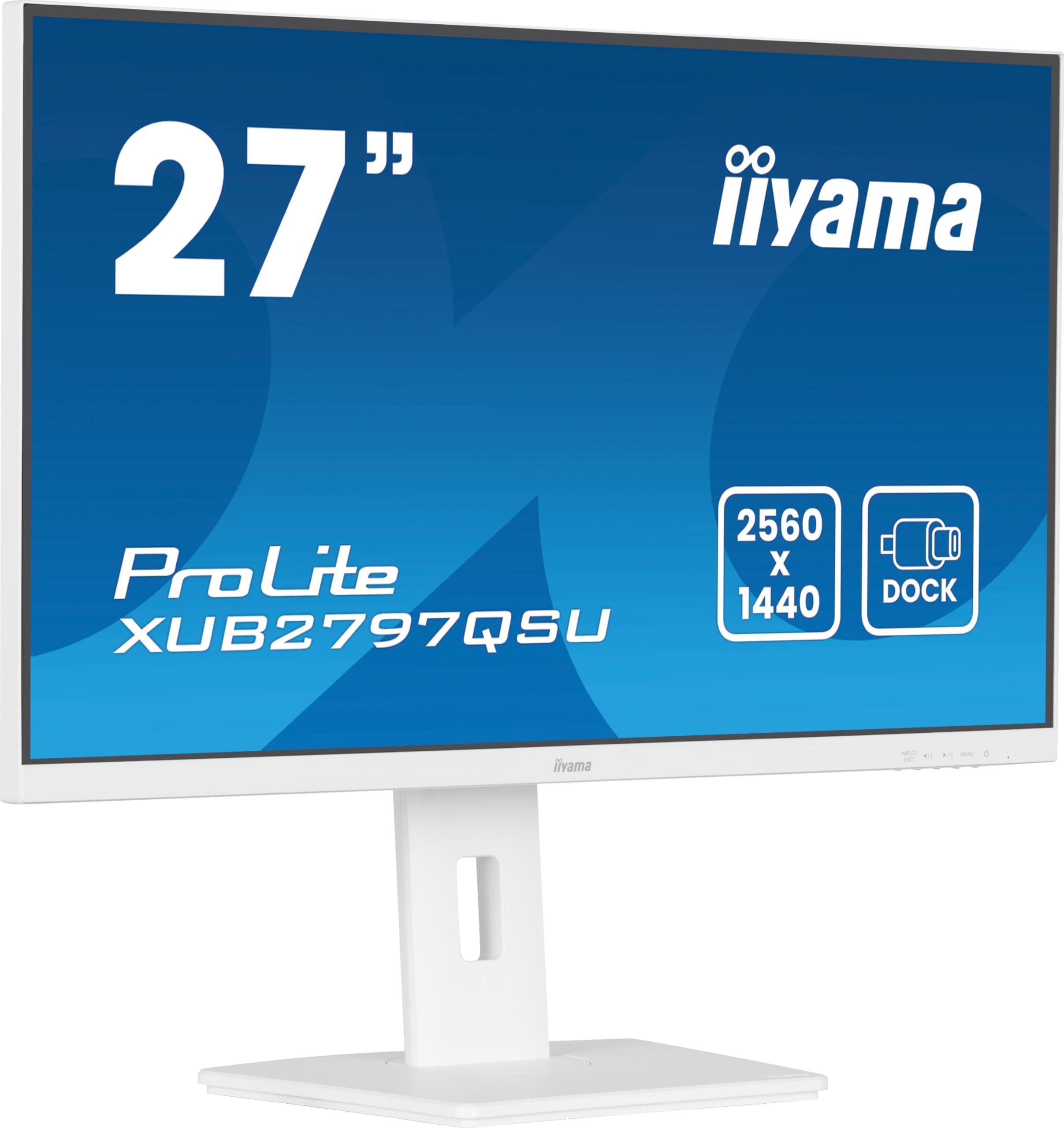 iiyama-xub2797qsu-w2-27-ips-lcd-slim-bezel-100hz-1ms-mprt-2560x1440-hdmi-dp-2-x-usb-2-x-2w-altoparlanti-supporto-regolabile-in-altezza-tco09-tuv-gs
