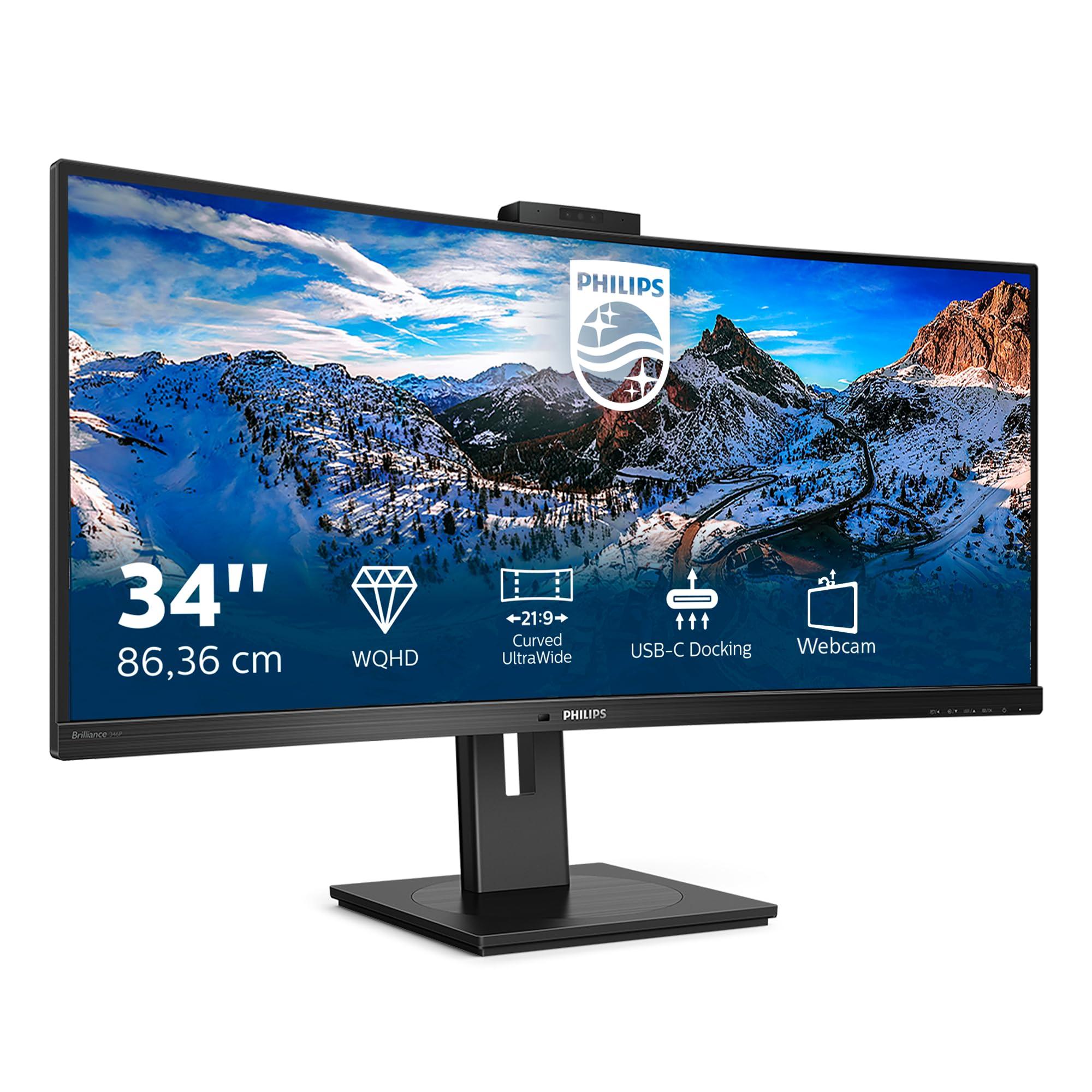 philips-346p1crh-docking-monitor-wqhd-curved-usb-c-da-34-pollici-webcam-regolabile-in-altezza-hdr400-3440-x-1440-100-hz-hdmi-displayport-usb-c-rj45-hub-usb-nero-34-pollici-wqhd-curvo