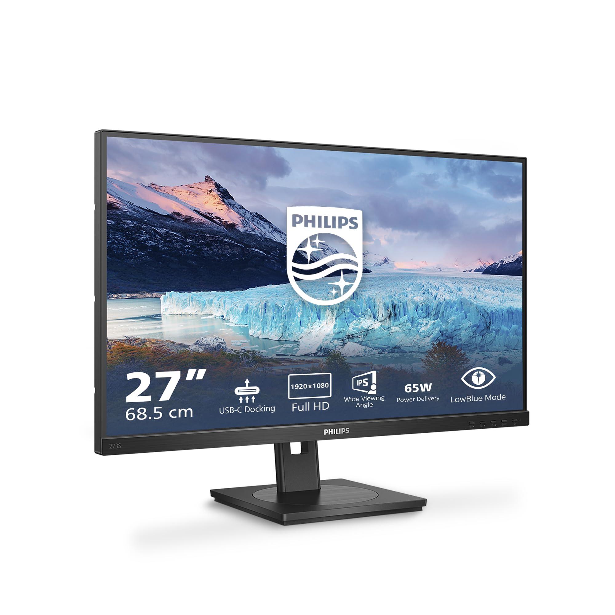philips-273s1-usb-hub-monitor-27-pollici-fhd-75hz-ips-4ms-gtg-altezza-regolabile-speakers-1920x1080-hdmi-1x-1-4-dp-1x-1-2-nero
