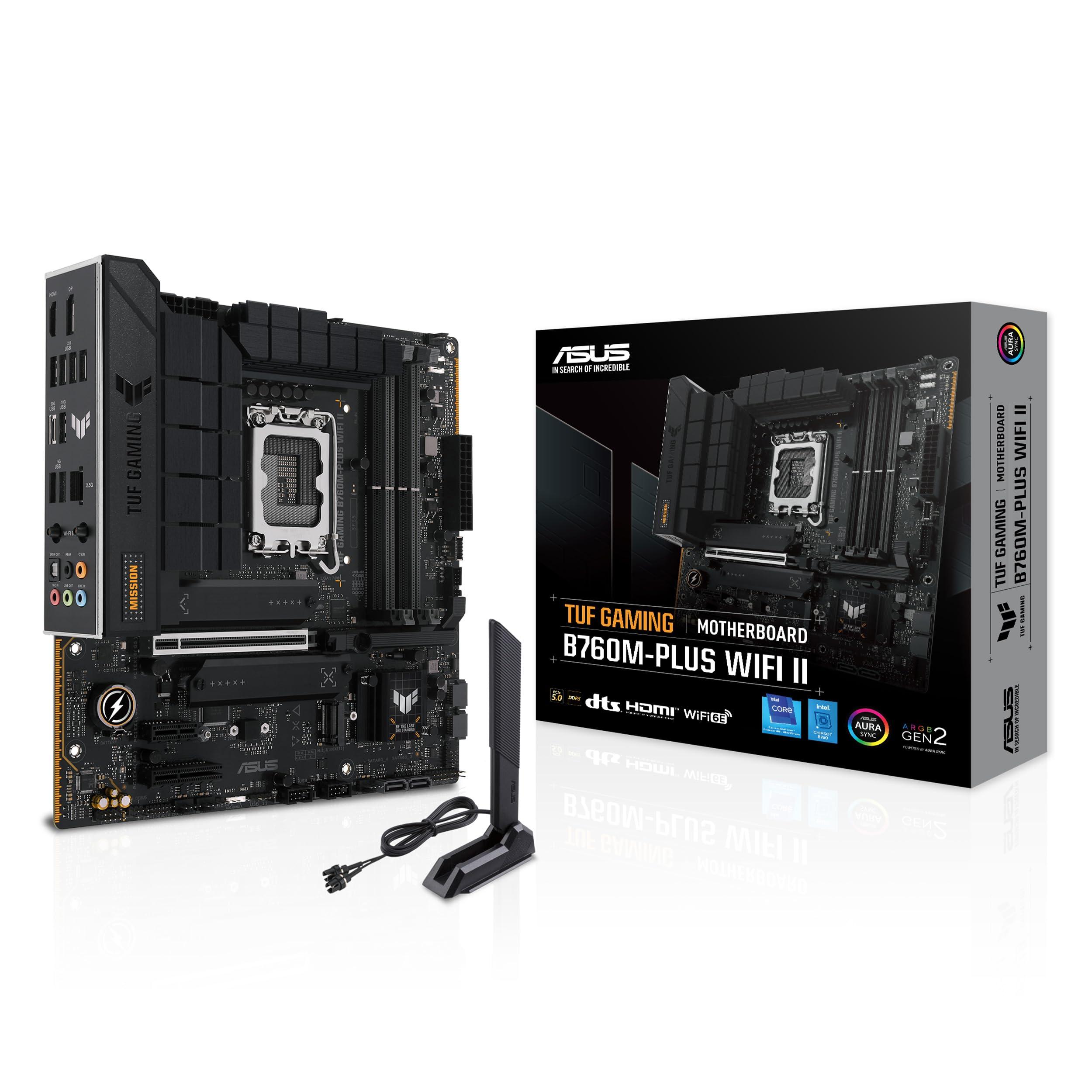asus-tuf-gaming-b760m-plus-wifi-ii-scheda-madre-intel-lga-1700-matx-ddr5-slot-pcie-5-0-3-pcie-4-0-m-2-wi-fi-6e-ethernet-realtek-2-5gb-displayport-hdmitm-usb-10gbps-type-c-aura-sync-nero