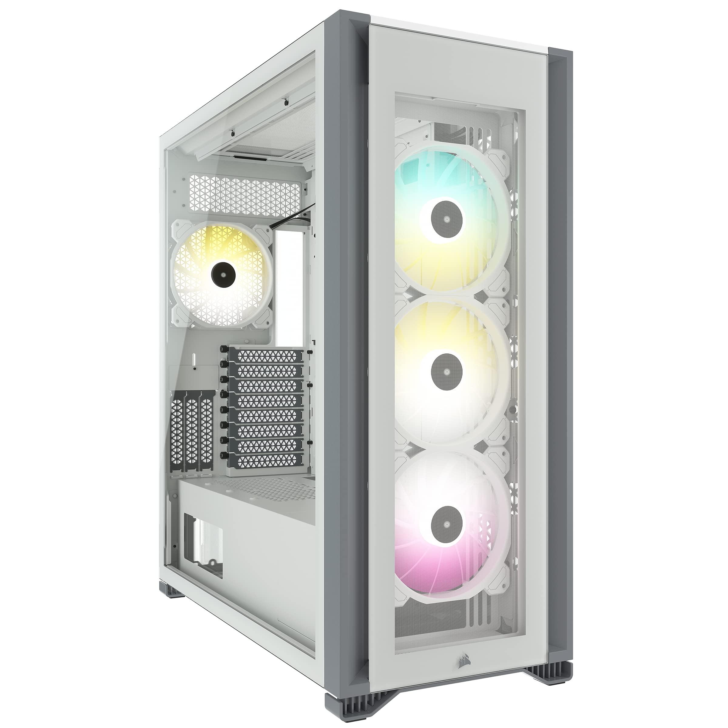 corsair-cc-9011227-ww-icue-7000x-rgb-case-per-pc-intelligente-atx-full-tower-tre-pannelli-in-vetro-temperato-quattro-ventole-rgb-da-140-mm-incluse-generoso-spazio-interno-bianco