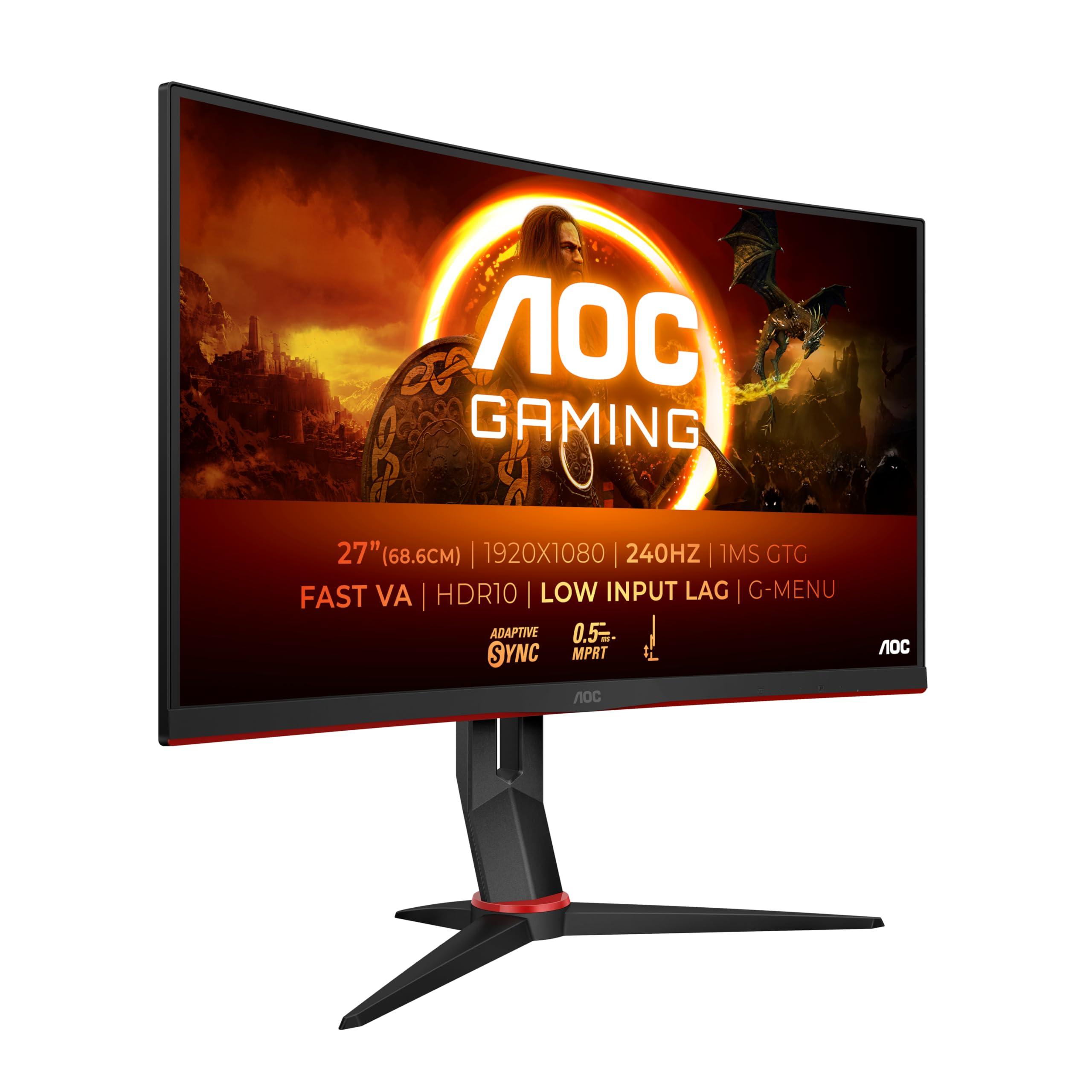 aoc-gaming-monitor-c27g2z3-bk-27-pollici-curvo-1920x1080-fhd-280hz-fast-va-panel-0-5ms-mprt-hdmi2x-2-0-dp-1x-1-4-adaptive-sync-hdr10-freesync-premium-nero-rosso