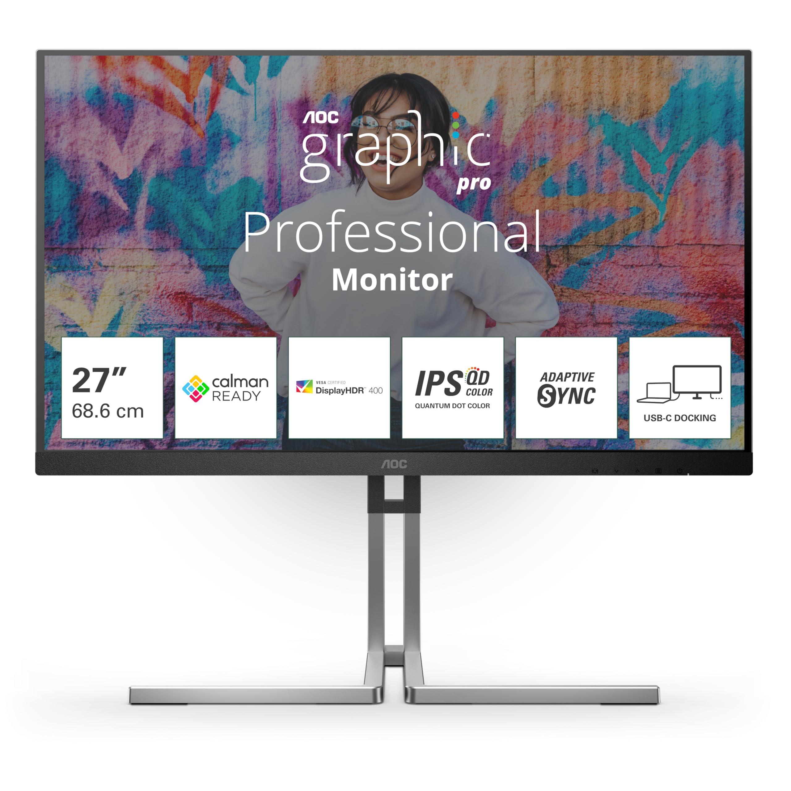 aoc-graphic-monitor-q27u3cv-27-pollici-2560x1440-fhd-75hz-ips-qd-panel-4ms-gtg-usb-hub-speakers-height-adjustment-hdmi1x-1-4-dp-1x-1-4-adaptive-sync-vesa-hdr400-certified-nero-argento