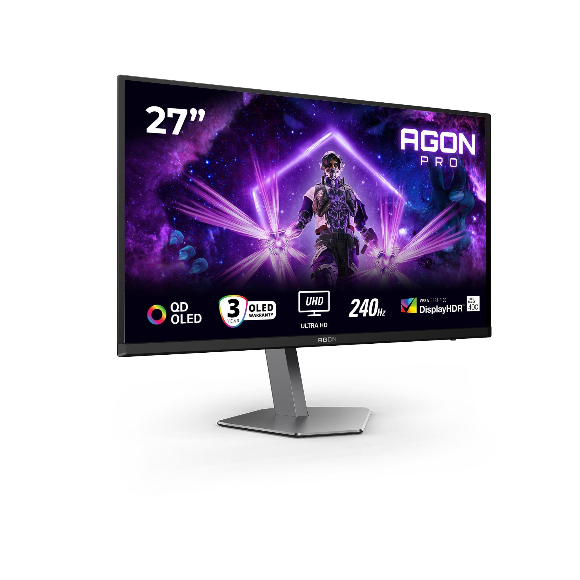 aoc-monitor-ag276uzd-26-5-pollici-3840x2160-uhd-240hz-qd-oled-panel-0-03ms-gtg-usb-hub-speakers-height-adjustment-hdmi2x-2-1-dp-1x-2-1-adaptive-sync-hdr400-trueblack-g-sync-compatible-nero