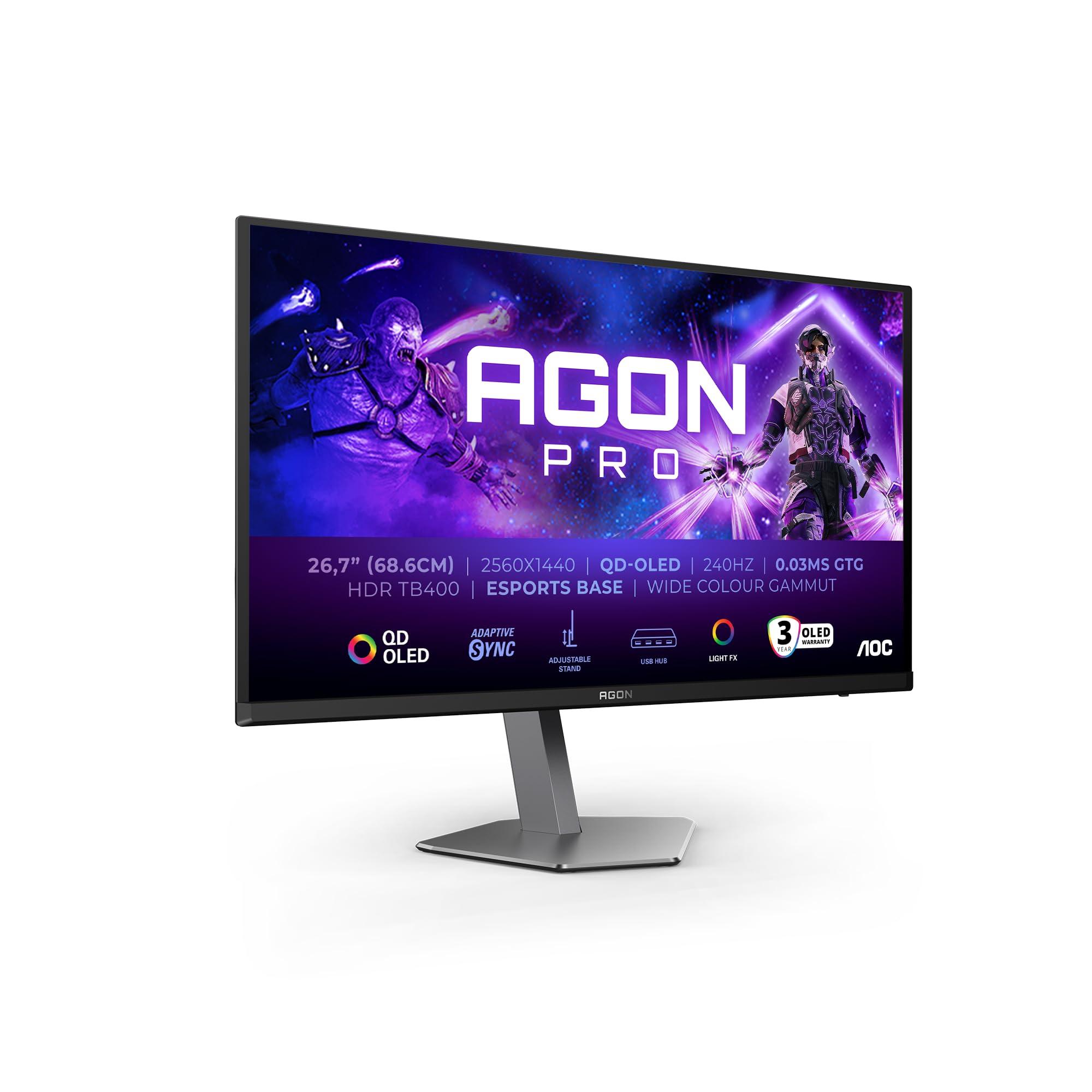 aoc-monitor-ag276qzd2-26-5-pollici-2560x1440-wqhd-280hz-qd-oled-panel-0-03ms-gtg-usb-hub-speakers-height-adjustment-hdmi2x-2-1-dp-2x-1-4-adaptive-sync-hdr400-trueblack-g-sync-comp-nero