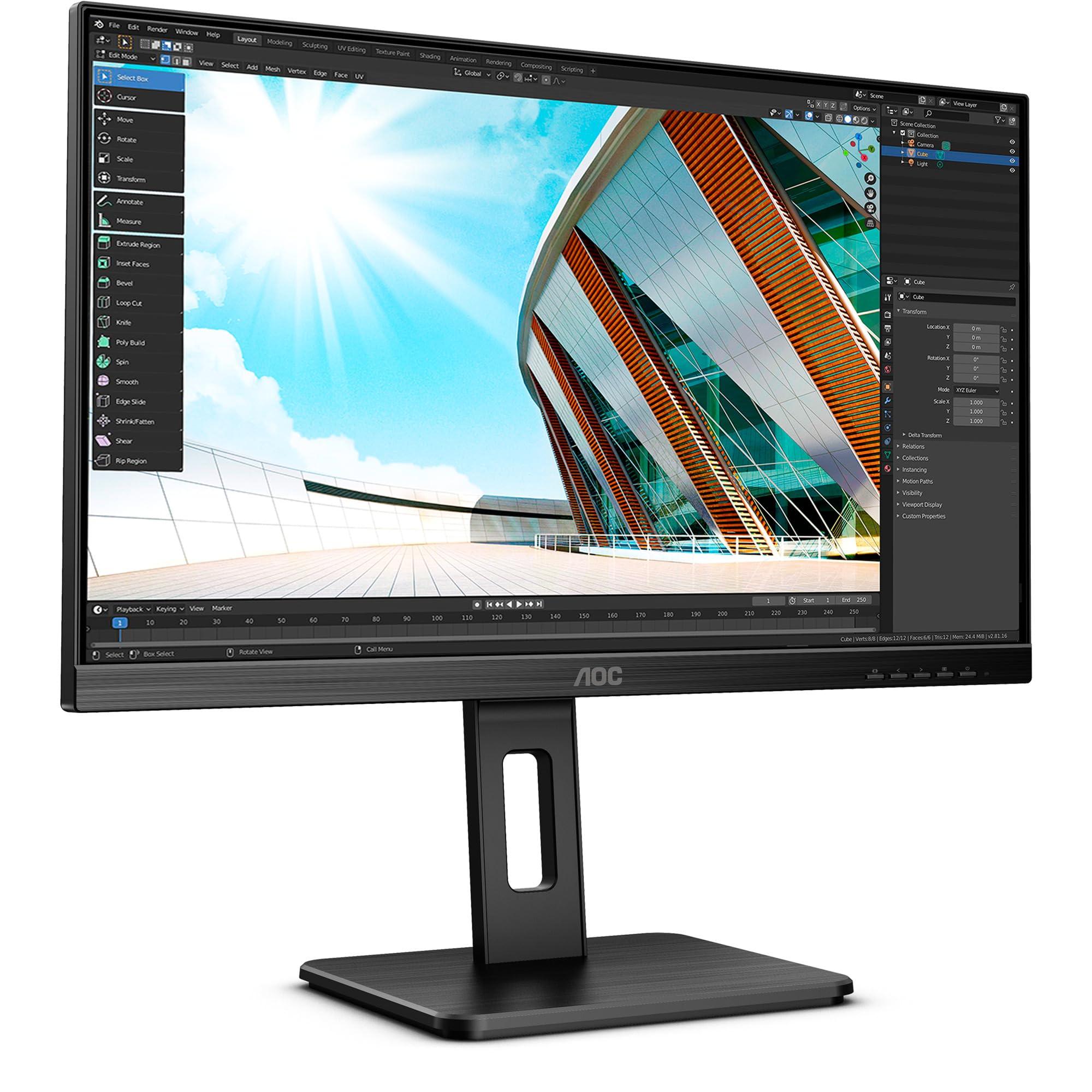 aoc-24p2q-monitor-fhd-da-24-pollici-regolabile-in-altezza-1920-x-1080-75-hz-vga-dvi-hdmi-displayport-hub-usb-colore-nero