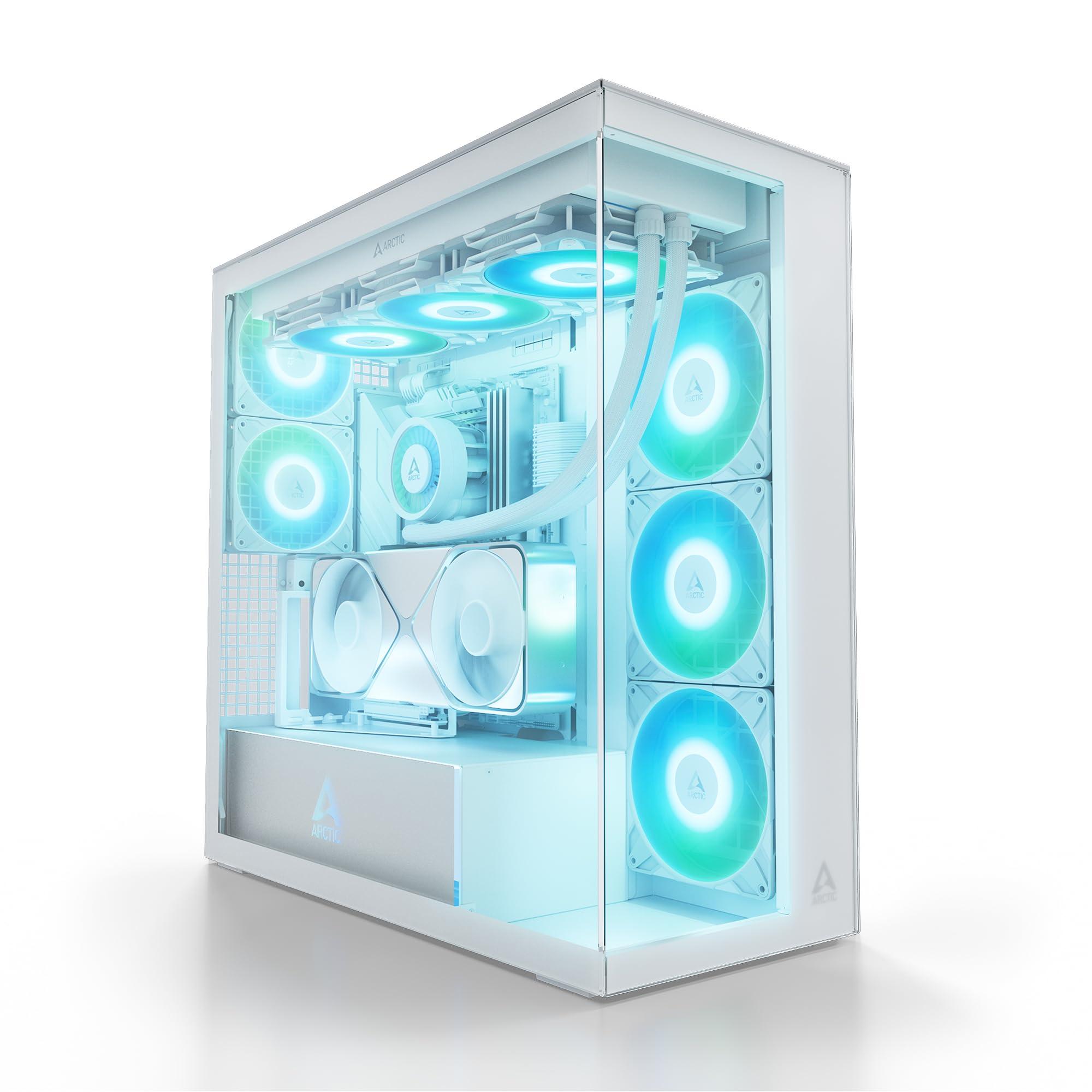 arctic-xtender-vg-white-clear-glass-con-supporto-verticale-per-gpu-case-per-pc-vetro-panoramico-temperato-radiatore-2-x-420-mm-torre-midi-e-atx-5x-ventole-a-rgb-preinstallate-bianco