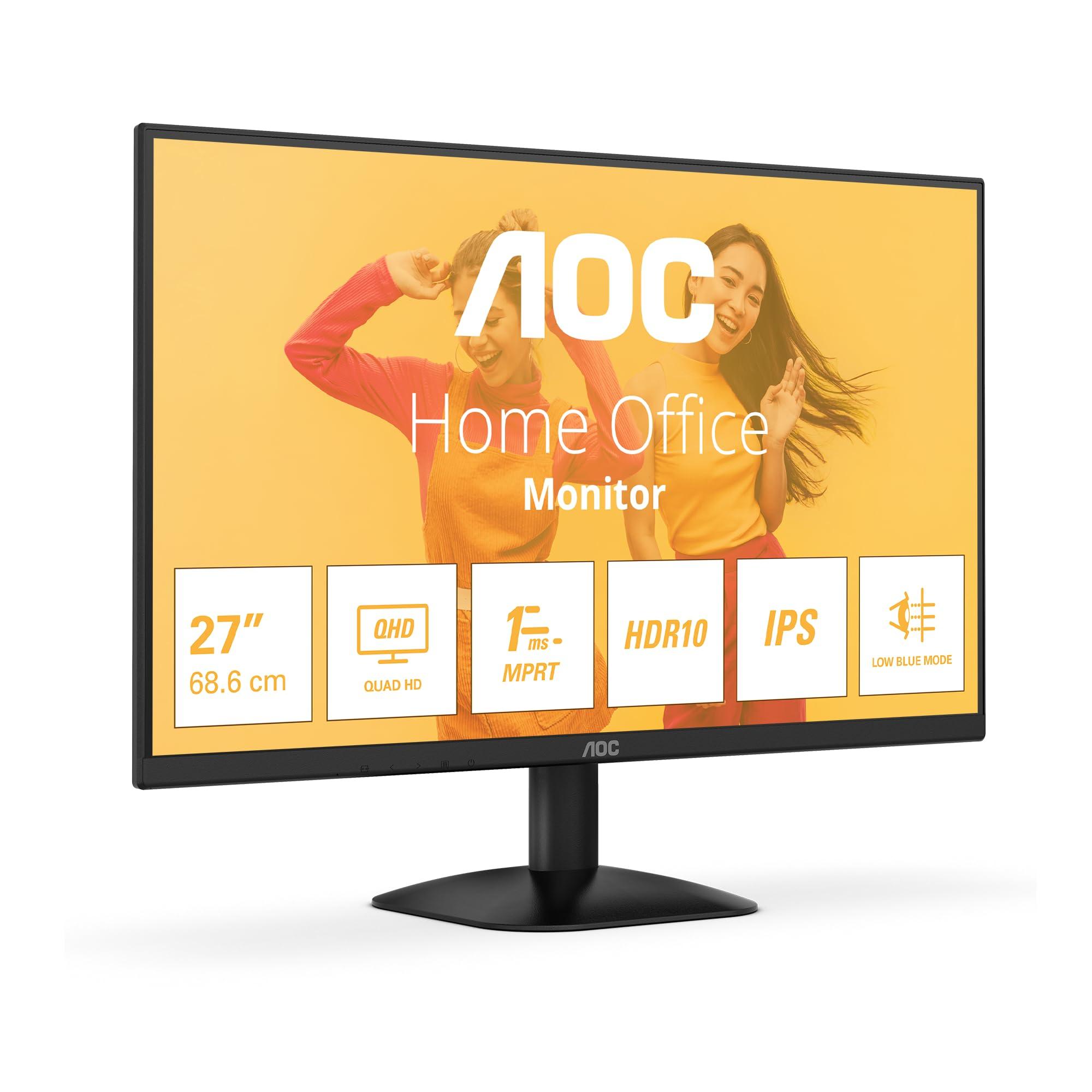 aoc-monitor-q27b35e-da-27-pollici-qhd-75-hz-ips-1-ms-mprt-sincronizzazione-adattiva-hdr10-2560-x-1440-hdmi-1x-1-4-dp-1x-1-4-nero-27-inch-qhd-ips-no-altoparlanti