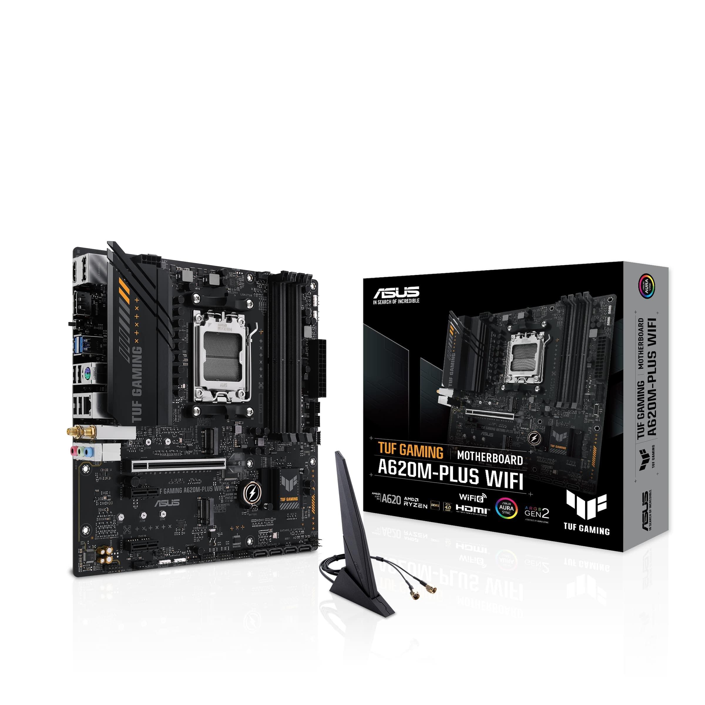 asus-tuf-gaming-a620m-plus-wifi-scheda-madre-amd-matx-ddr5-pcie-4-0-2-slot-m-2-q-latch-ethernet-realtek-2-5gb-wi-fi-6-2-displayport-hdmi-usb-3-2-gen-1-e-type-c-bios-flashback-aura-sync