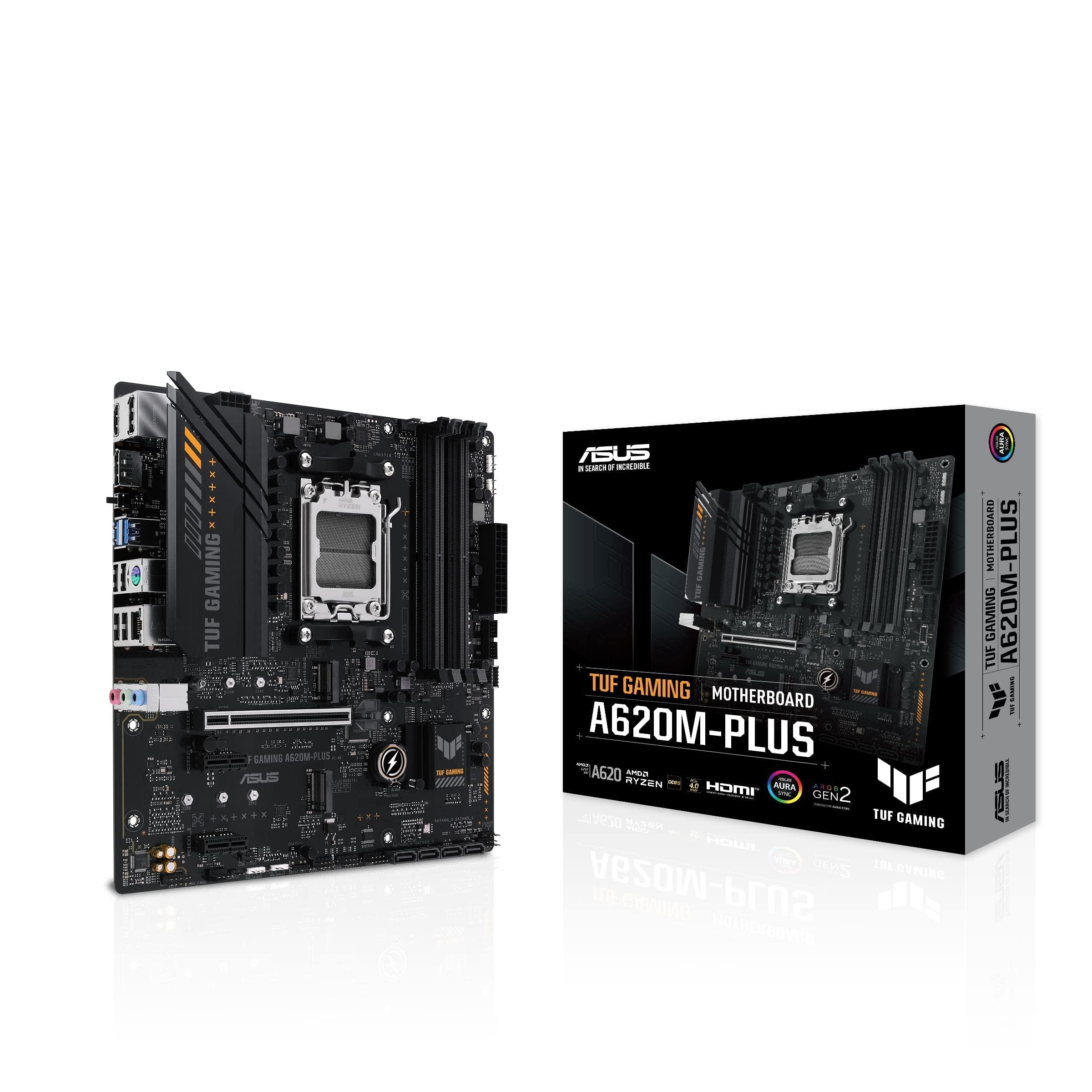 asus-tuf-gaming-a620m-plus-scheda-madre-amd-matx-ddr5-2-slot-m-2-pcie-4-0-q-latch-2-displayport-hdmi-usb-3-2-gen-1-type-c-bios-flashback-cancellazione-rumore-aura-sync
