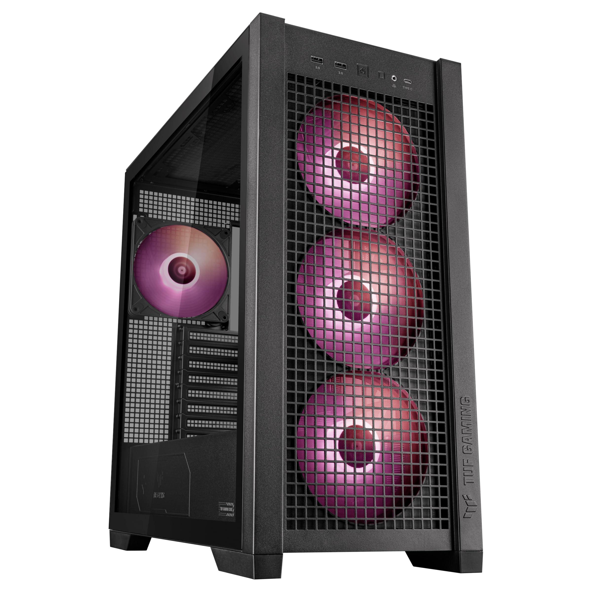 asus-tuf-gaming-gt302-tg-argb-black-case-gaming-e-atx-mid-tower-pannelli-laterali-intercambiabili-mesh-vetro-temperato-4-ventole-argb-preinstallate-da-140-x-28-mm-nero