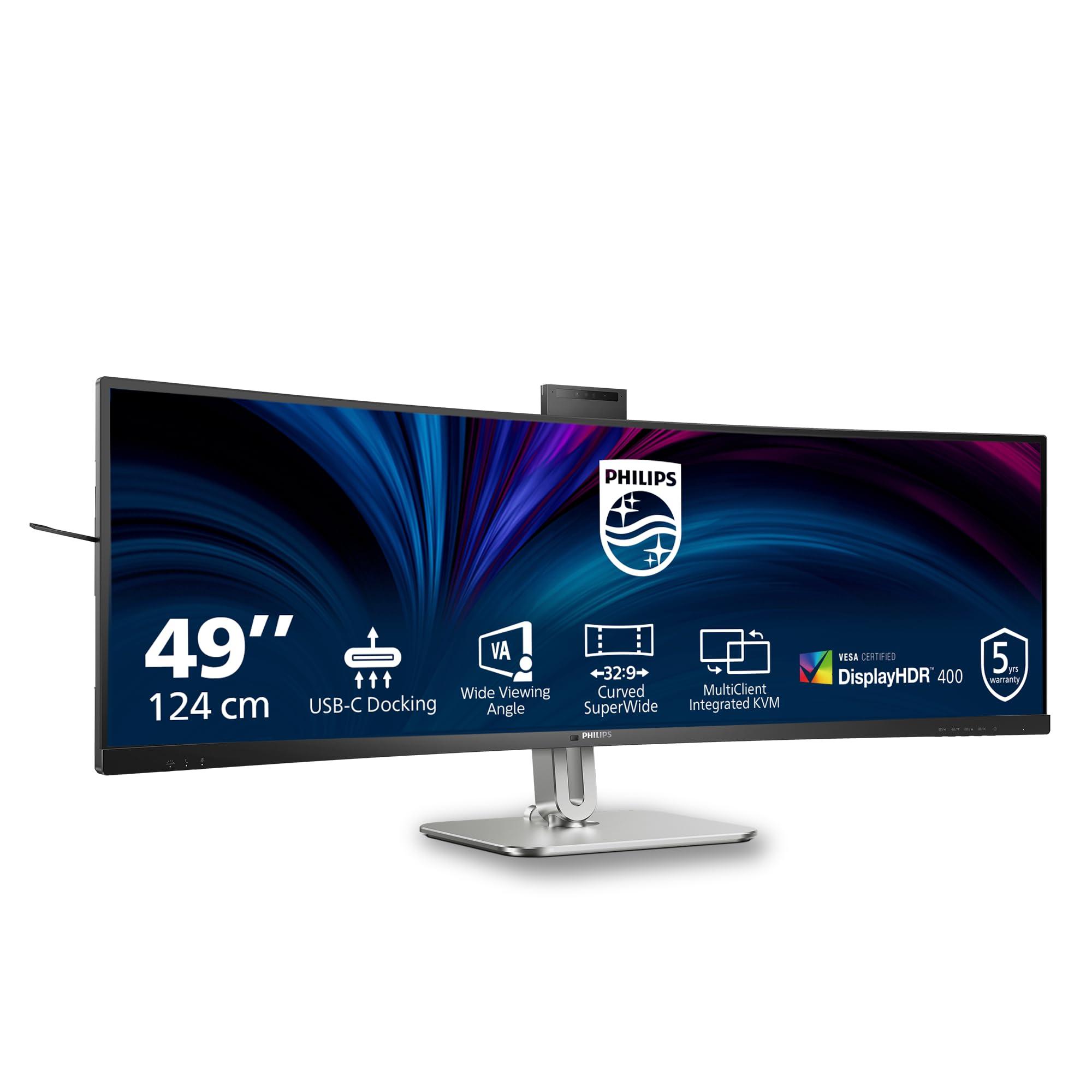 philips-monitors-49b2u5900ch-curvo-qhd-da-49-pollici-75-hz-va-4-ms-hdr400-kvm-webcam-altezza-regolabile-docking-usb-c-altoparlante-5120-x-1440-hdmi-2-0-dp-2-1-usb-c-1