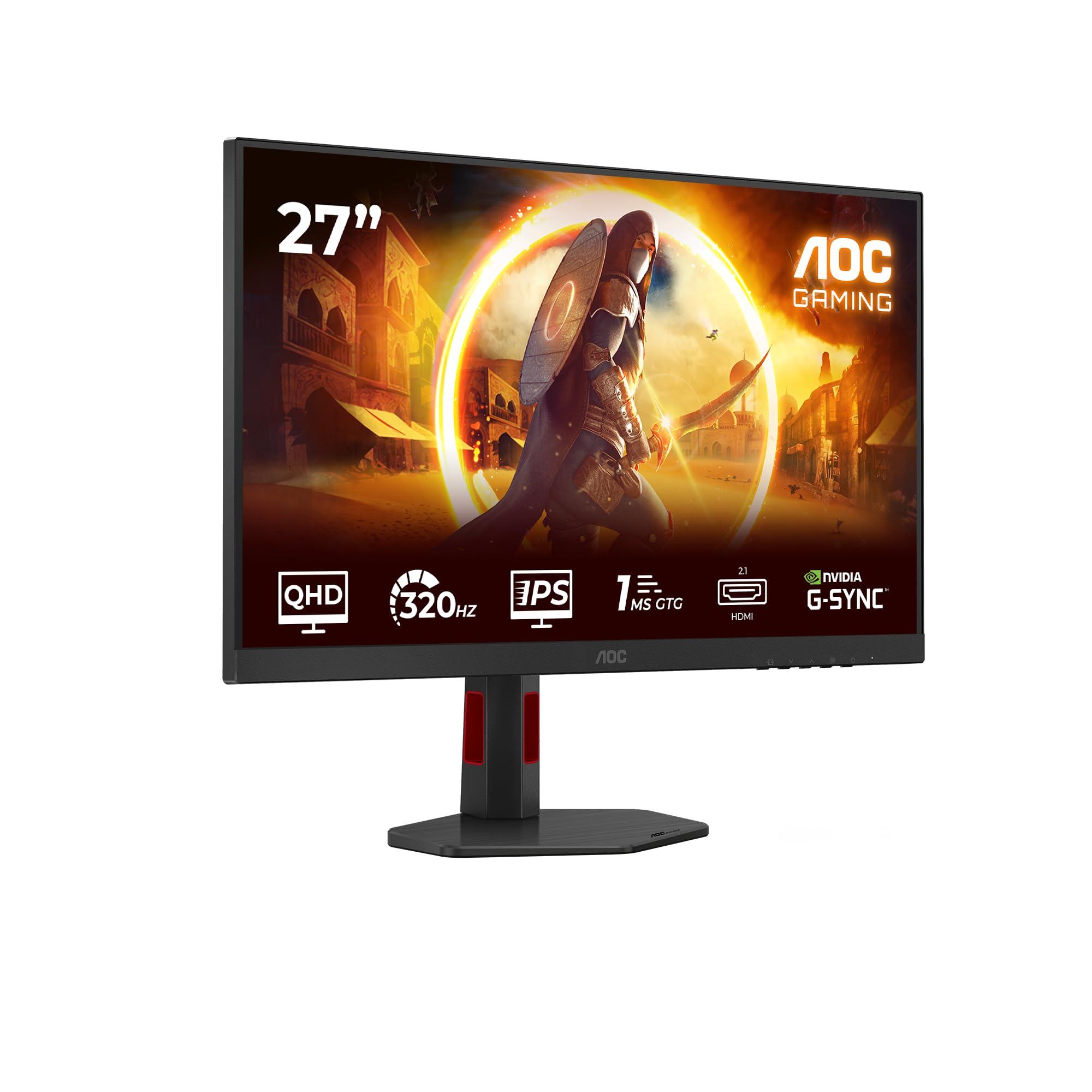 aoc-gaming-monitor-q27g4sru-27-pollici-2560x1440-wqhd-320hz-fast-ips-panel-0-3ms-mprt-usb-hub-speakers-height-adjustment-hdmi2x-2-1-dp-1x-1-4-adaptive-sync-hdr400-g-sync-compatible-nero
