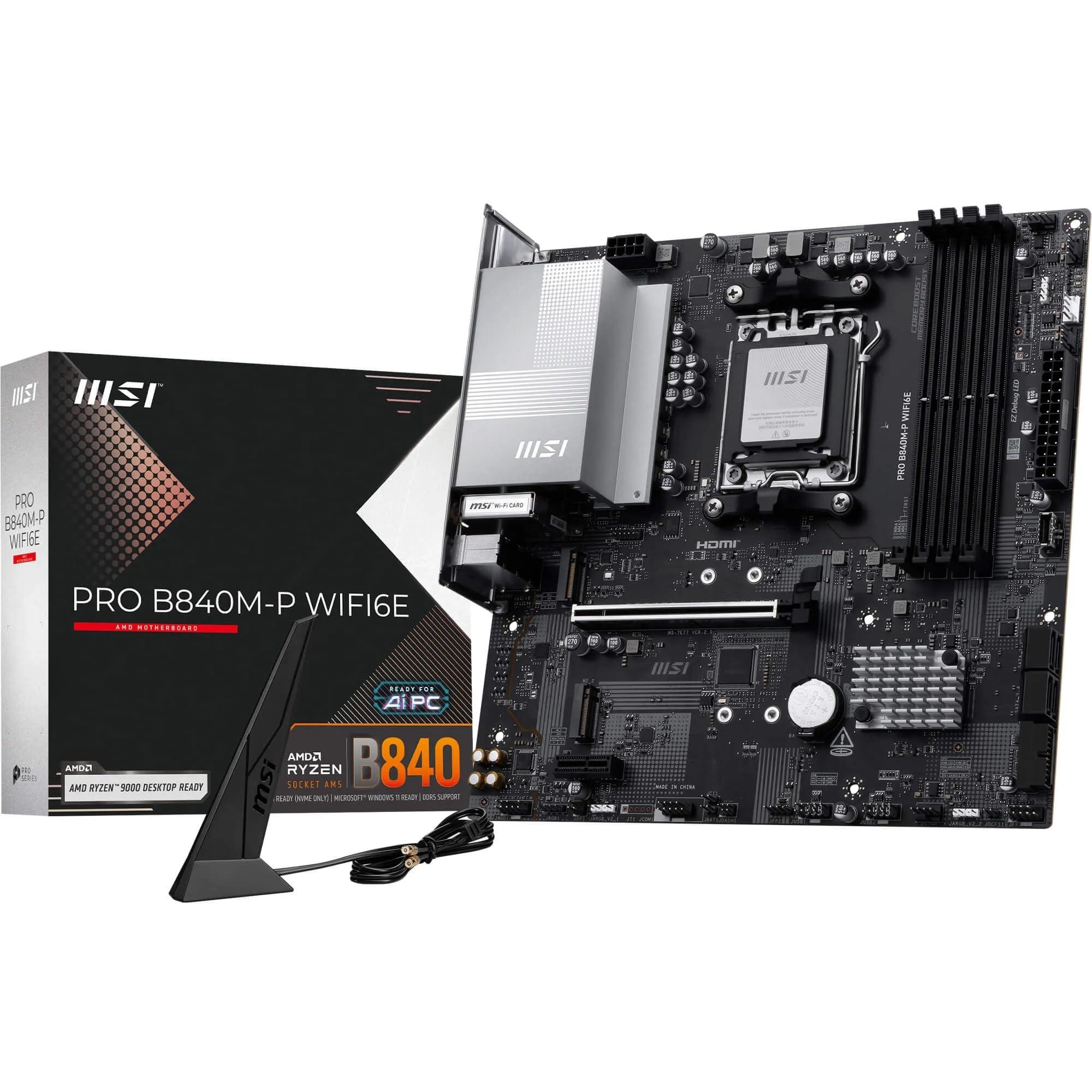 msi-pro-b840m-p-wifi6e-scheda-madre-matx-supporta-processori-amd-ryzen-9000-8000-7000-am5-ddr5-memory-boost-oc-8000-mt-s-pcie-4-0-x16-m-2-gen4-wi-fi-6e-2-5g-lan