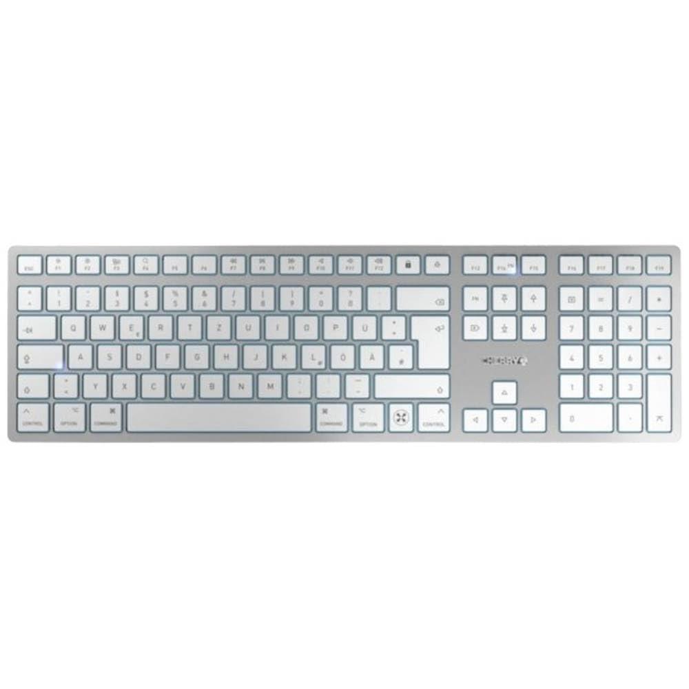 cherry-kw-9100-slim-for-mac-tastiera-mac-senza-fili-layout-per-la-germania-qwertz-connessione-bluetooth-o-wireless-2-4-ghz-tasti-piatti-ricaricabile-bianco-argento