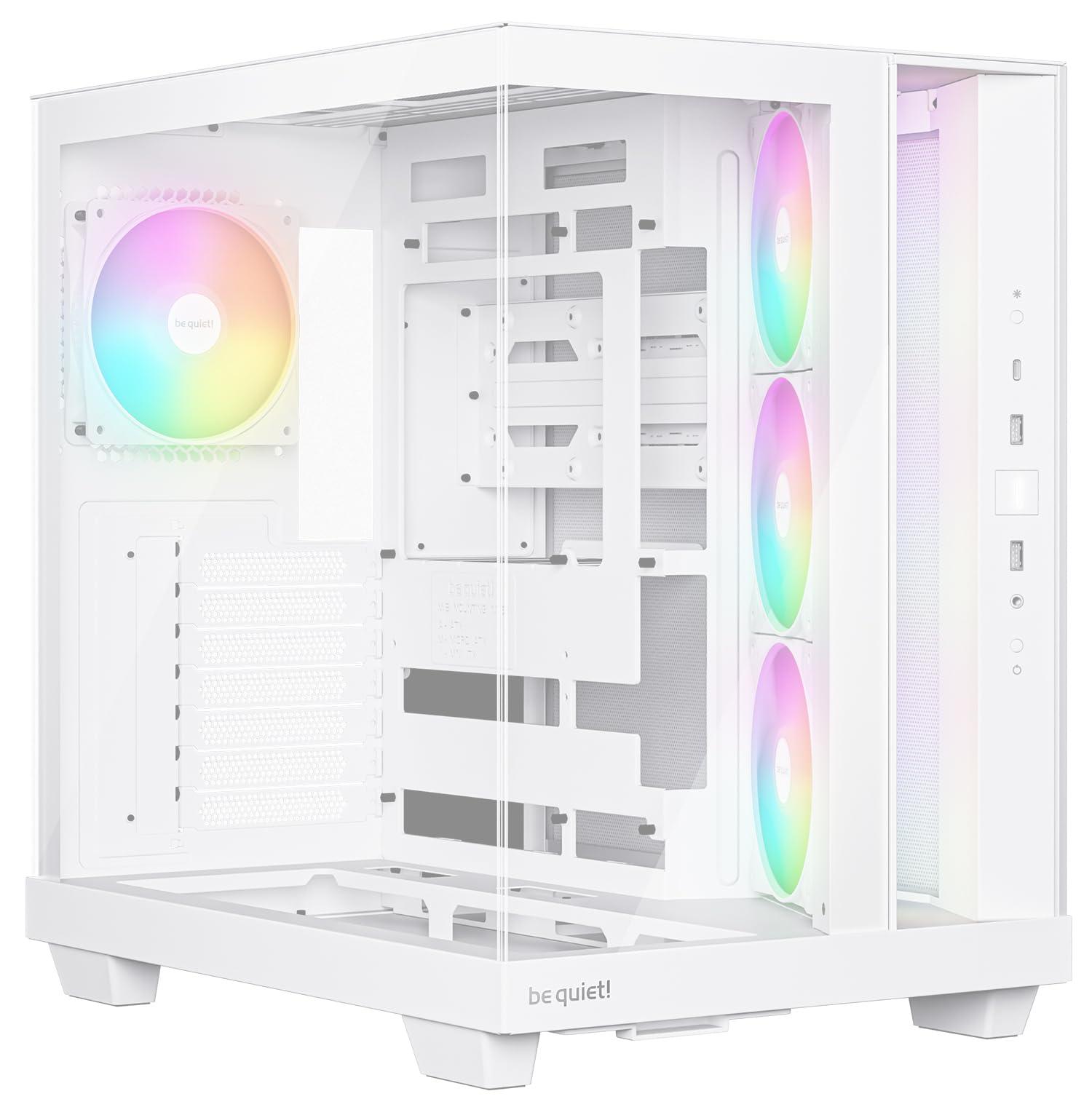 be-quiet-light-base-500-lx-white-case-per-pc-pannello-frontale-e-laterale-completamente-trasparente-design-a-doppia-camera-hub-per-ventole-argb-4-ventole-light-wings-lx-pwm-connettori-sul-retro