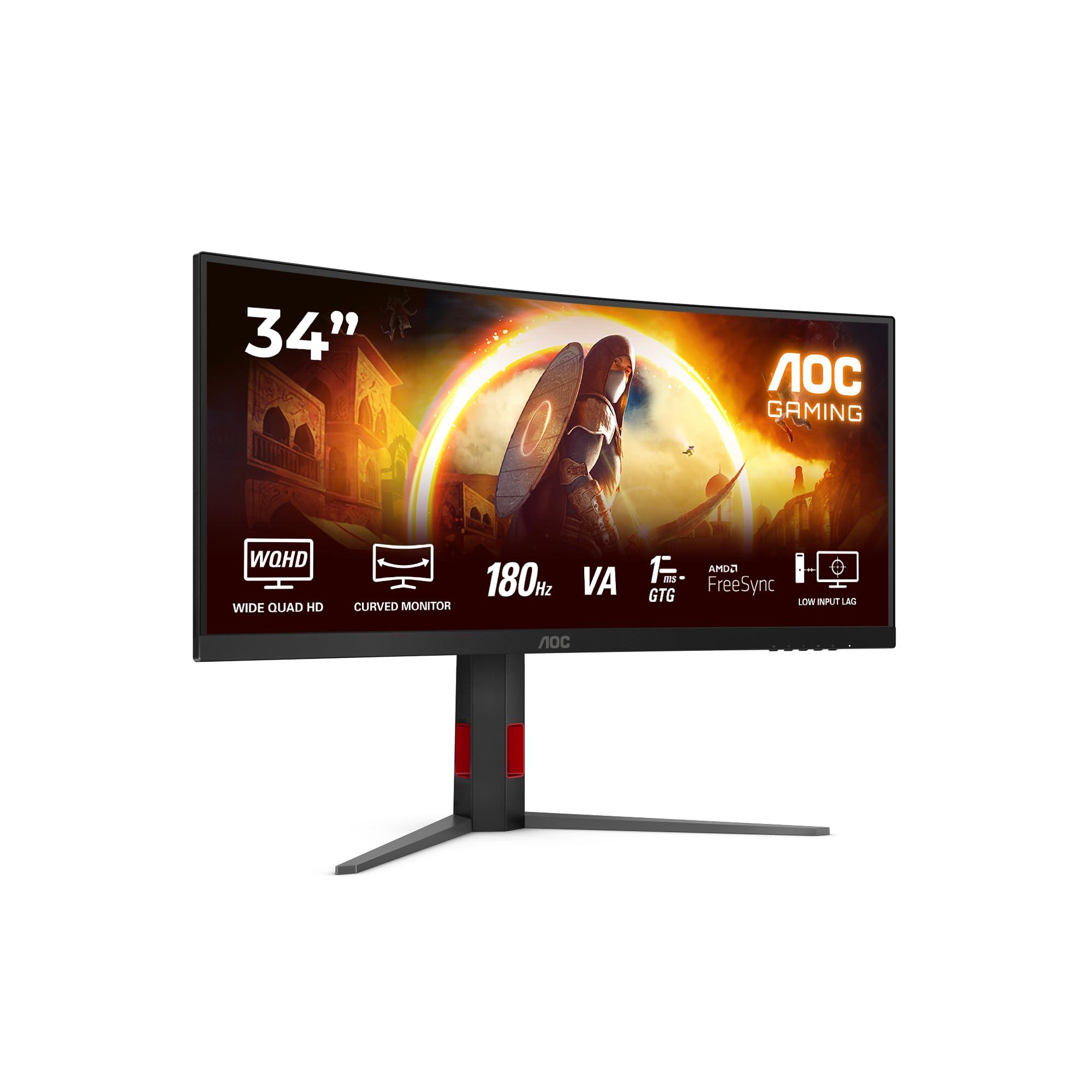 aoc-gaming-monitor-cu34g4-34-pollici-curvo-3440x1440-uw-qhd-180hz-fast-va-panel-0-5ms-mprt-hdmi2x-2-0-dp-1x-1-4-adaptive-sync-hdr10-freesync-premium-nero