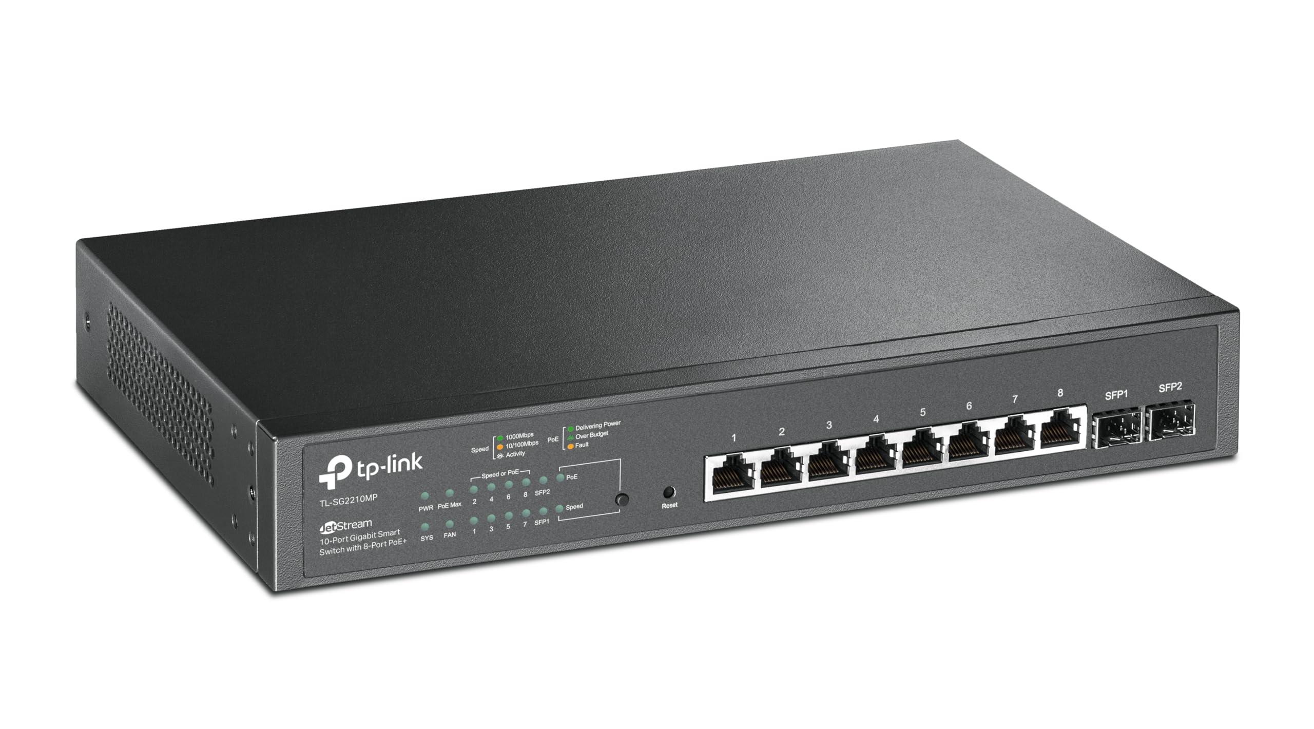tp-link-smart-switch-jetstream-10-porte-gigabit-con-8-porte-poe-2-slot-sfp-150-w-montaggio-su-rack-tl-sg2210mp