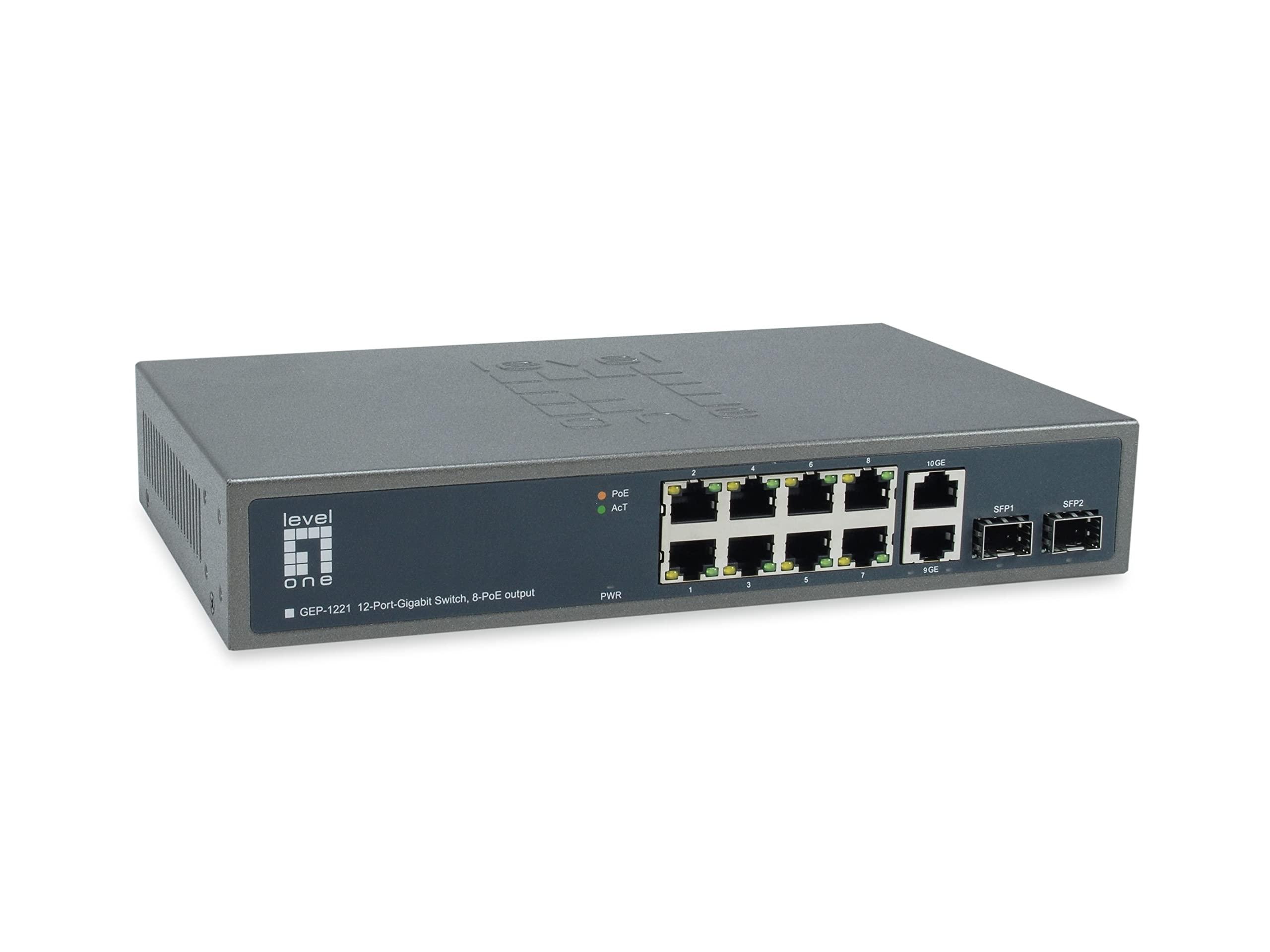 conmutador-levelone-10x-ge-gep-1221-2xgsfp-19-150w-8xpoe