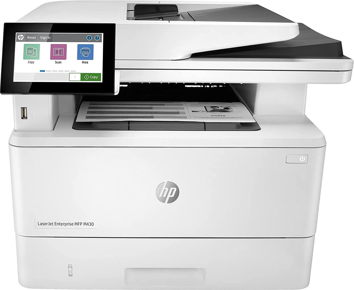 hp-laserjet-enterprise-m430f-3pz55a-stampante-multifunzione-a4-stampa-fronte-e-retro-automatico-in-b-n-40-ppm-copia-scansiona-fax-ethernet-usb-2-0-adf-hp-smart-schermo-touch-lcd-bianca